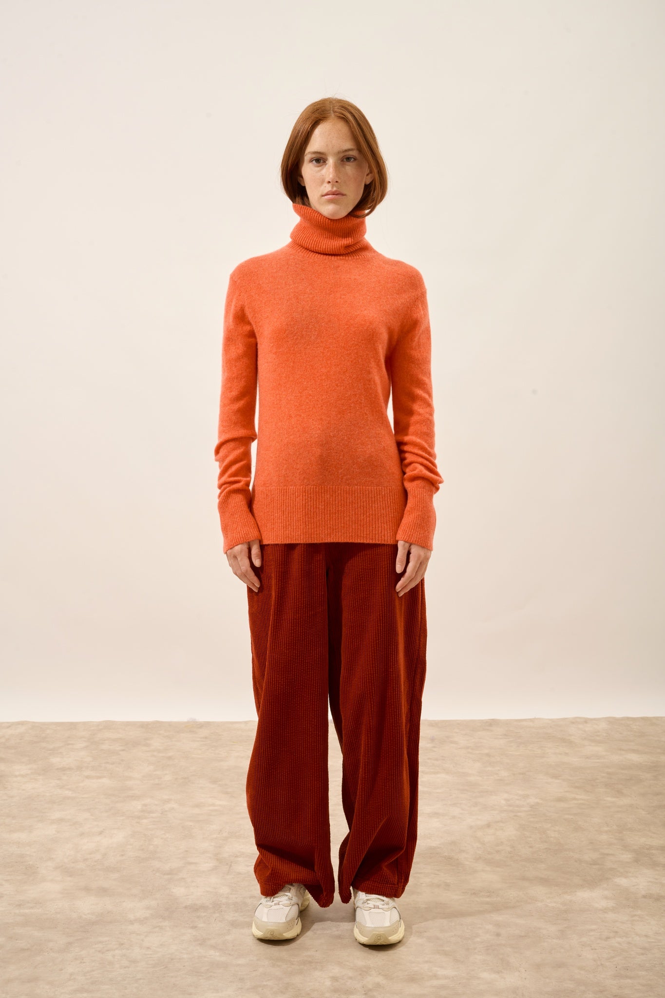 LEXIE pull col roulé orange chiné