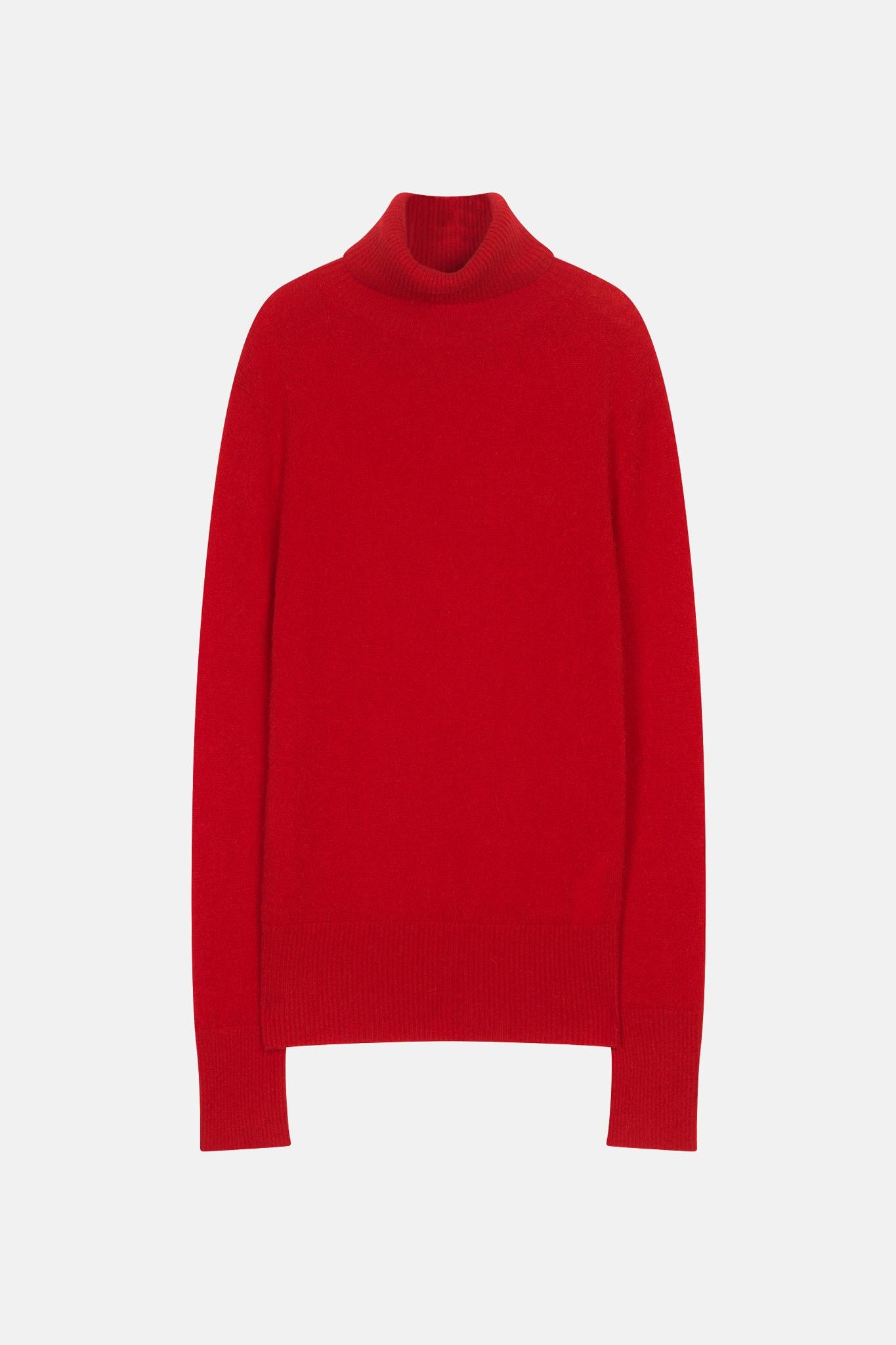 LEXIE pull col roulé rouge