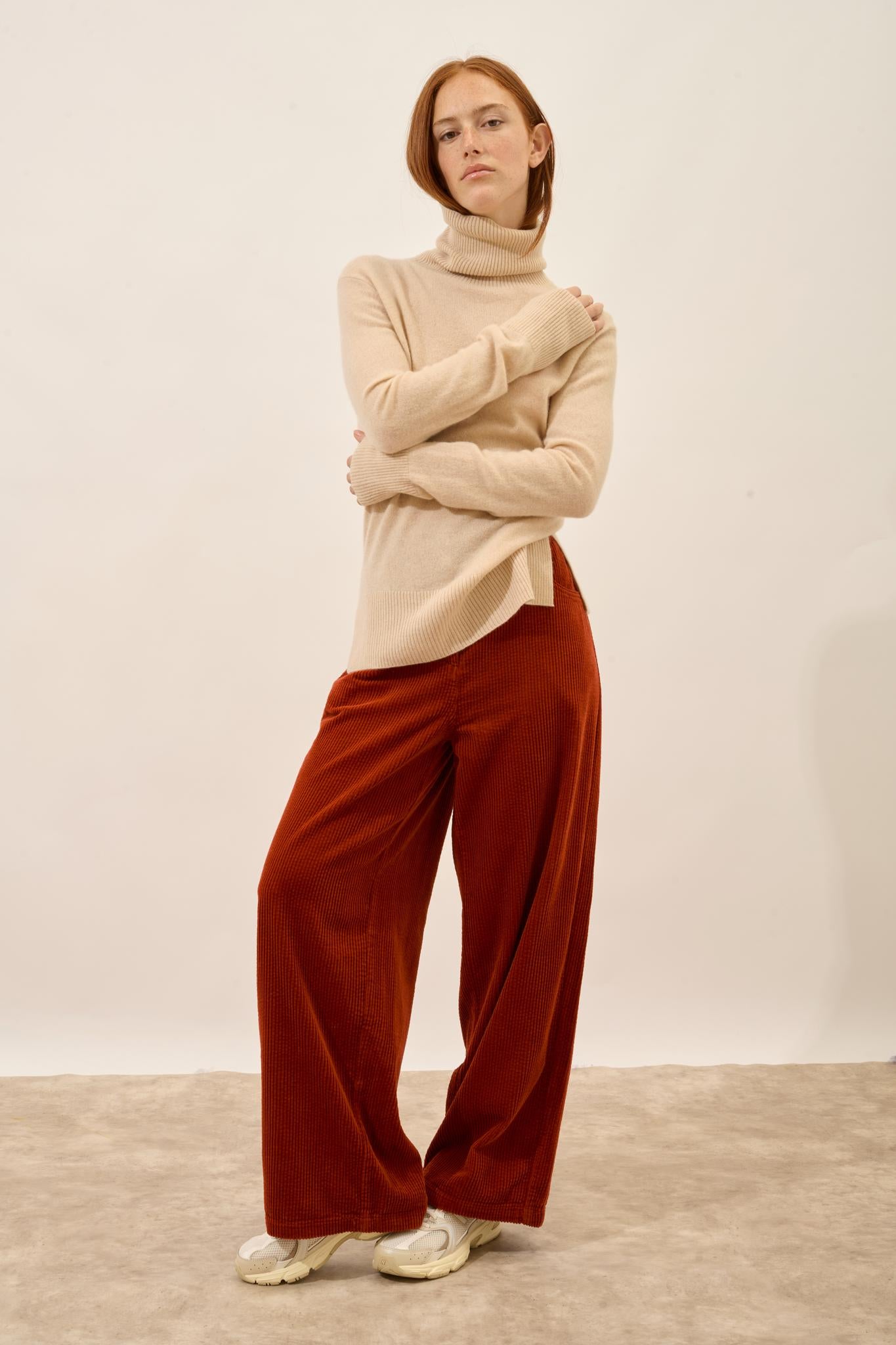 LEXIE sand turtleneck sweater