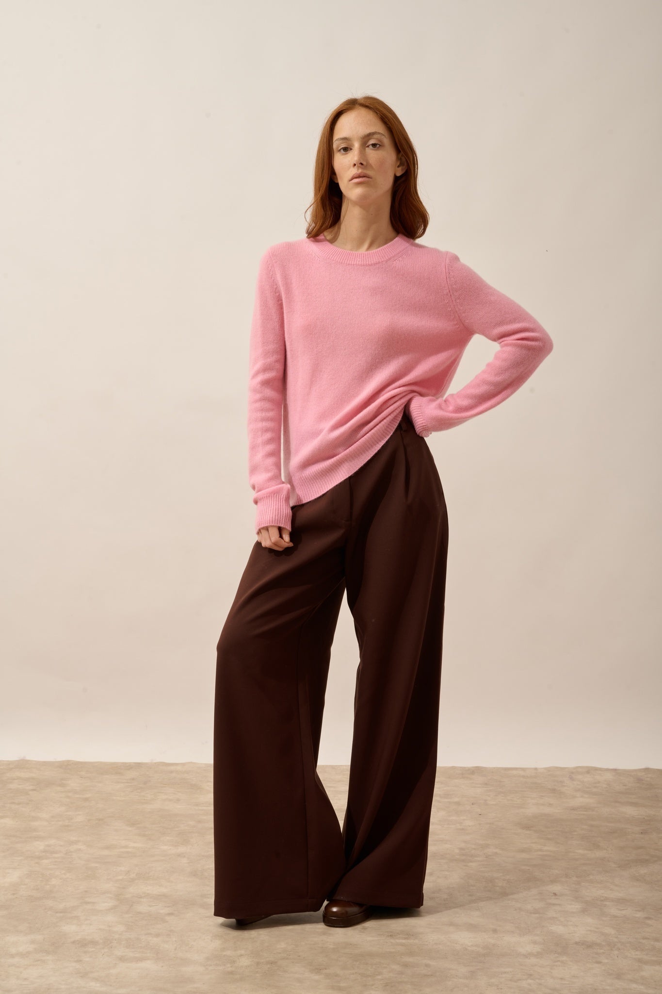 LEXINI round neck sweater, 4-ply candy-colored