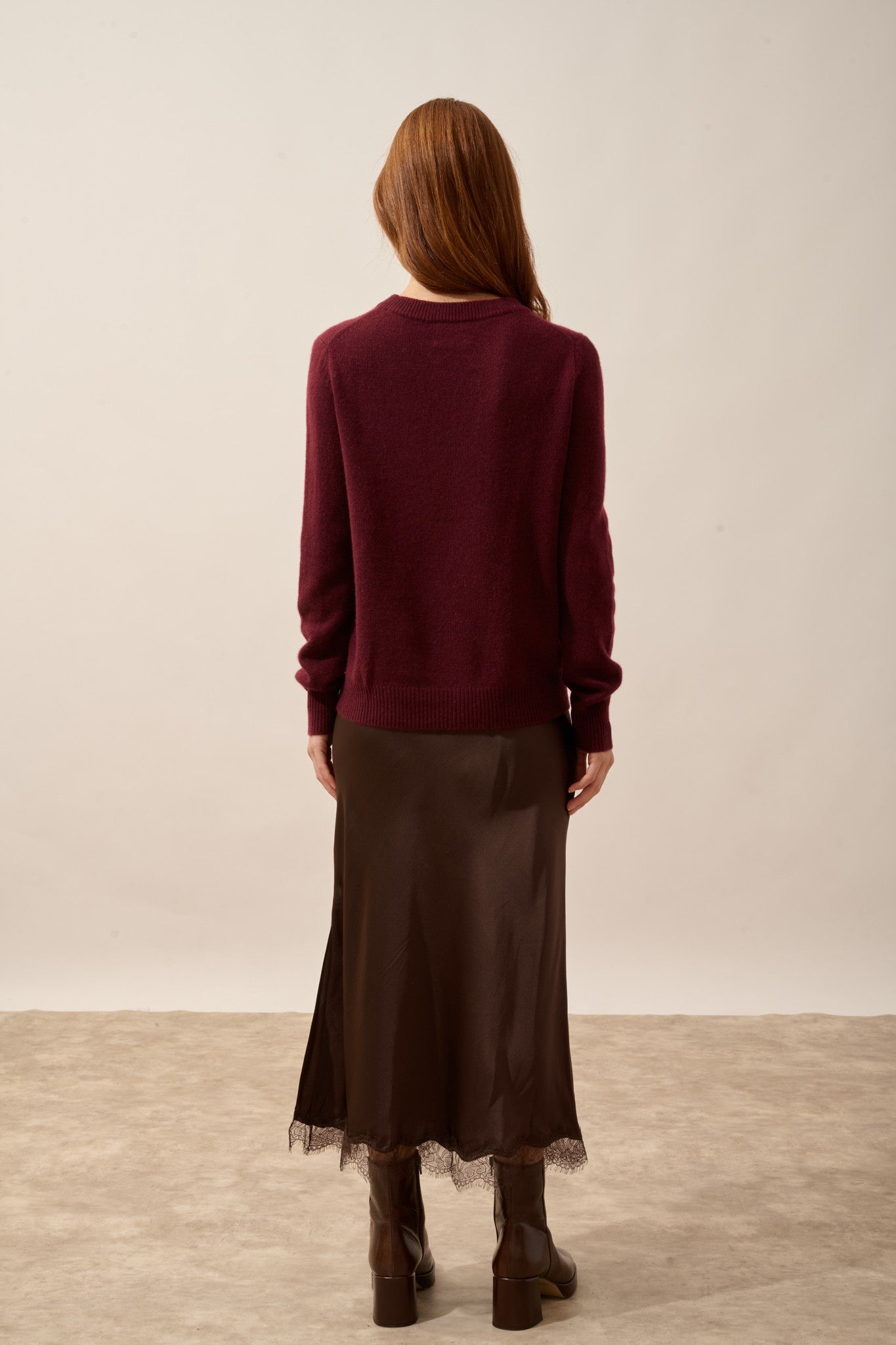 lexini pull col rond 4 fils mûre