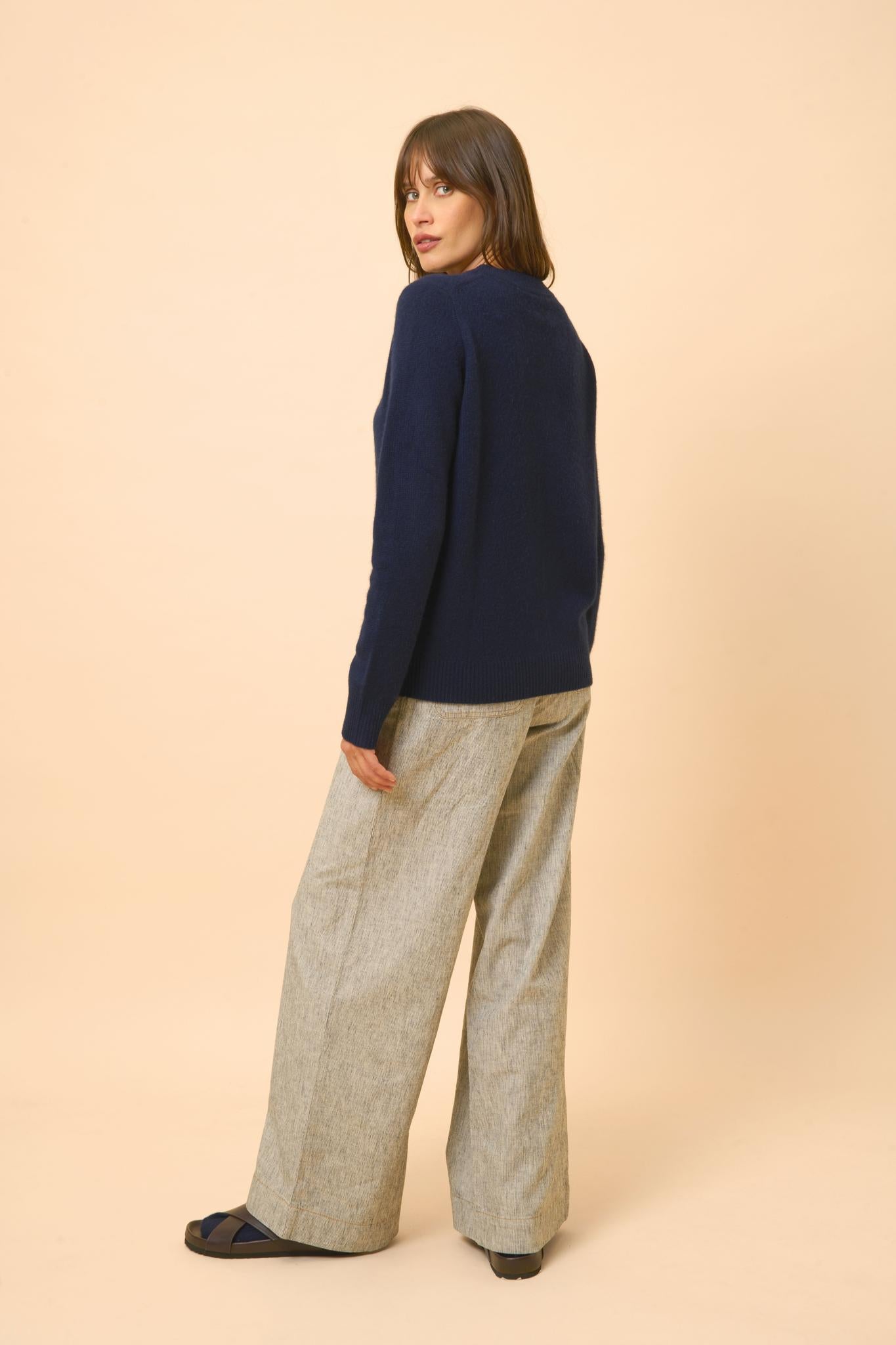 LEXINI pull col rond navy