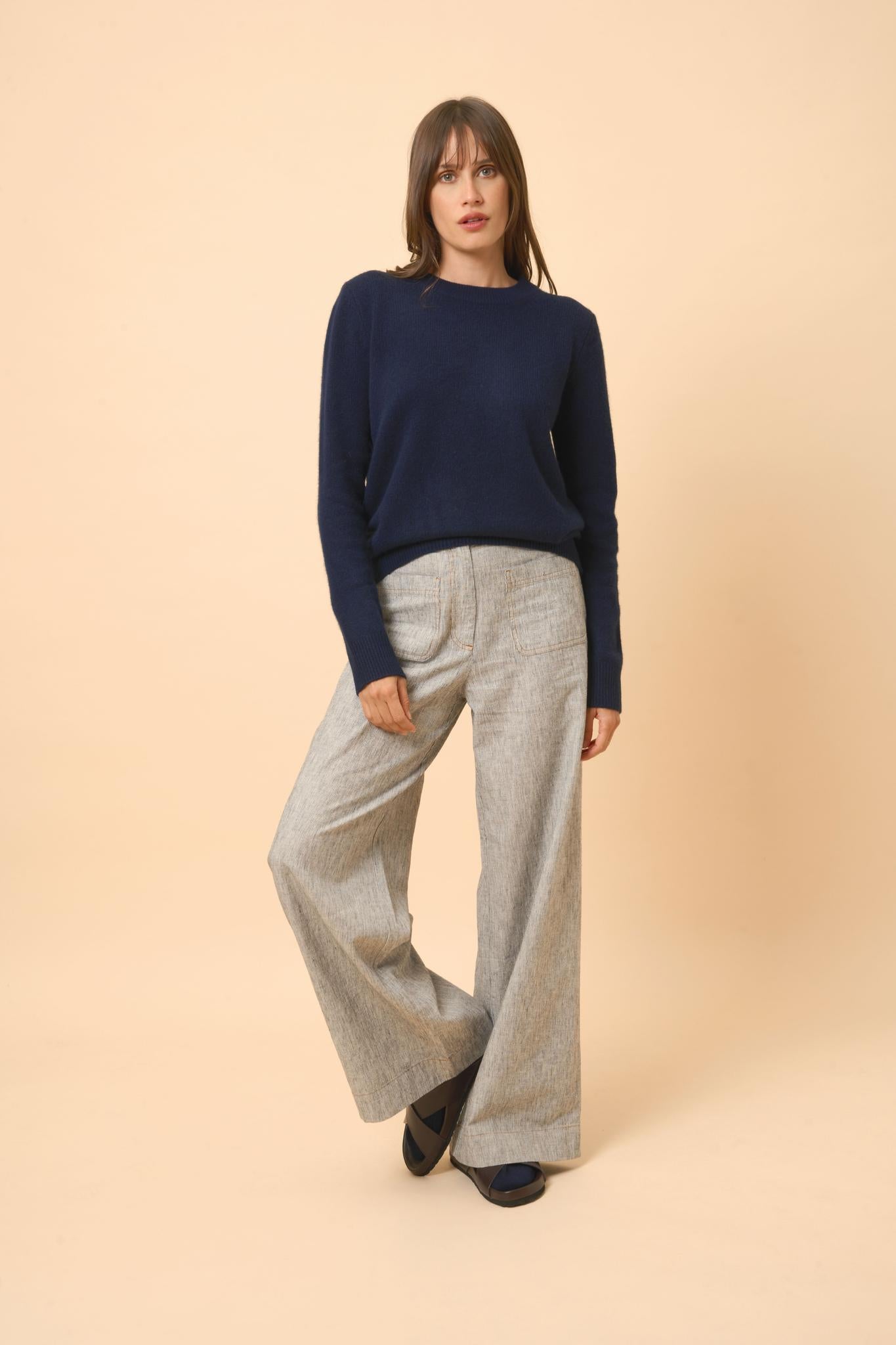 LEXINI pull col rond navy