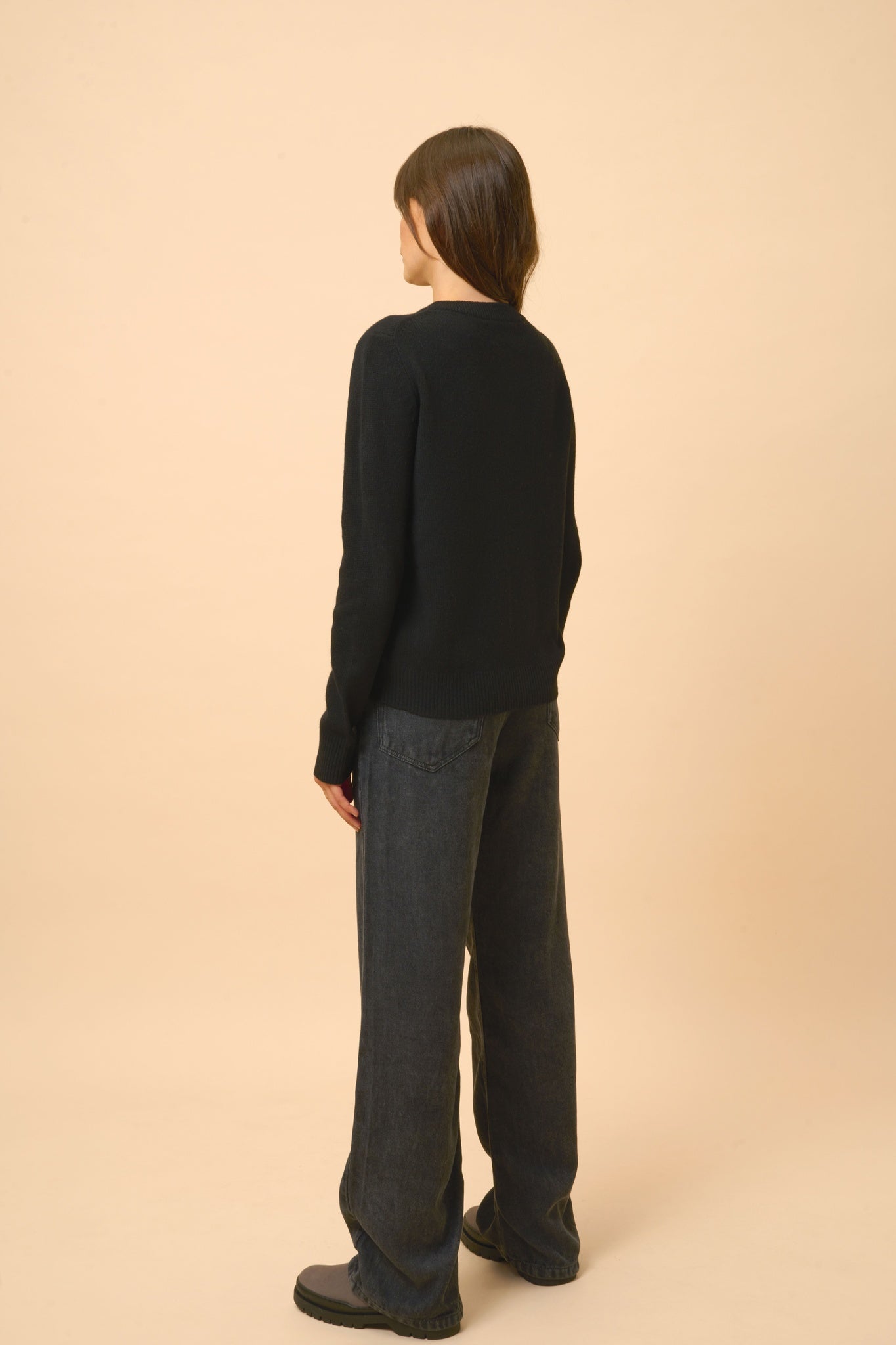 LEXINI pull col rond noir