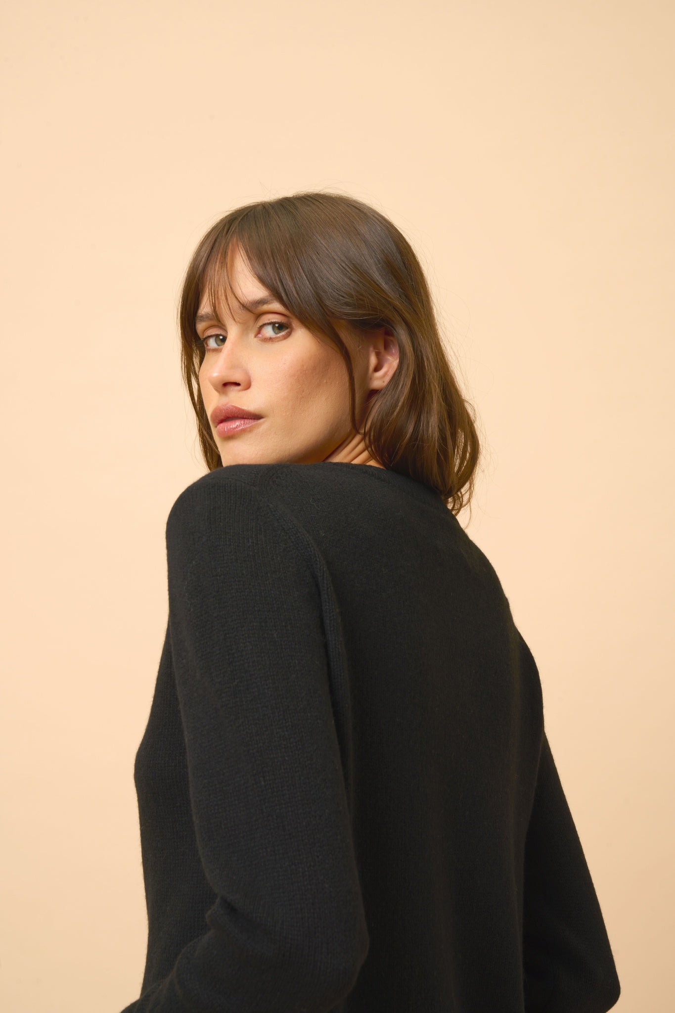 LEXINI pull col rond noir