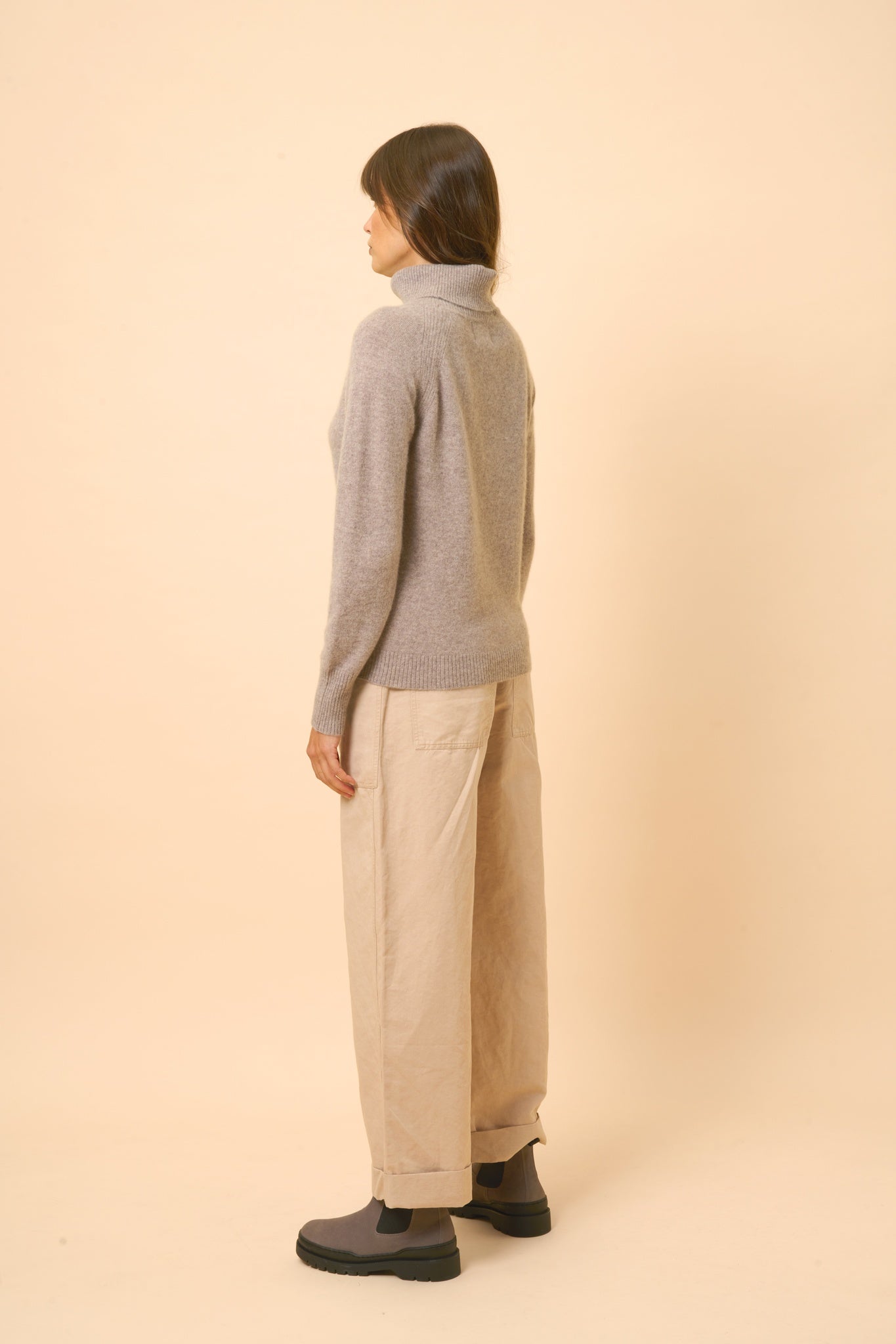 LILLY pull col roulé caribou chiné