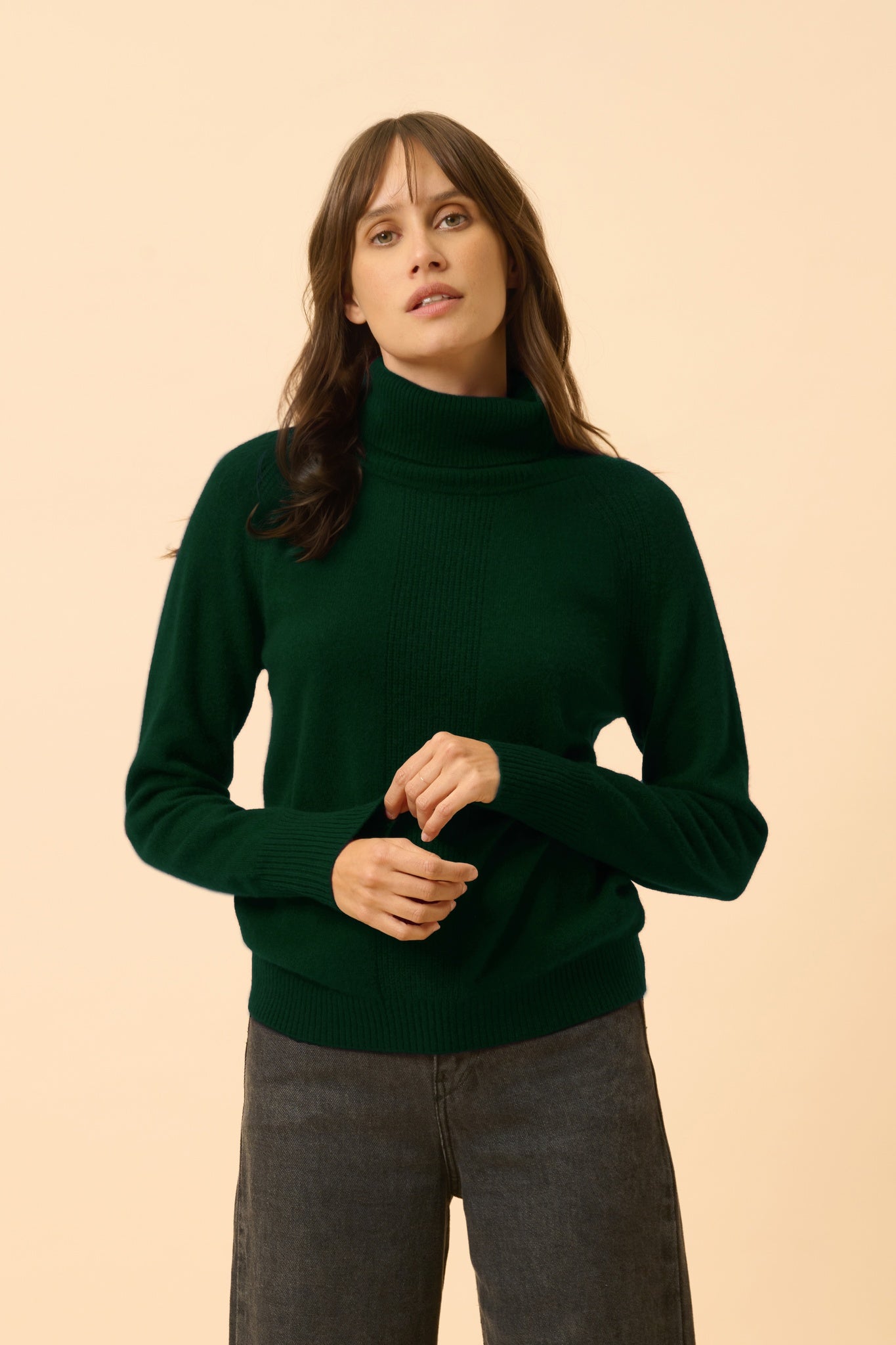 LILLY pull col roulé cyprès