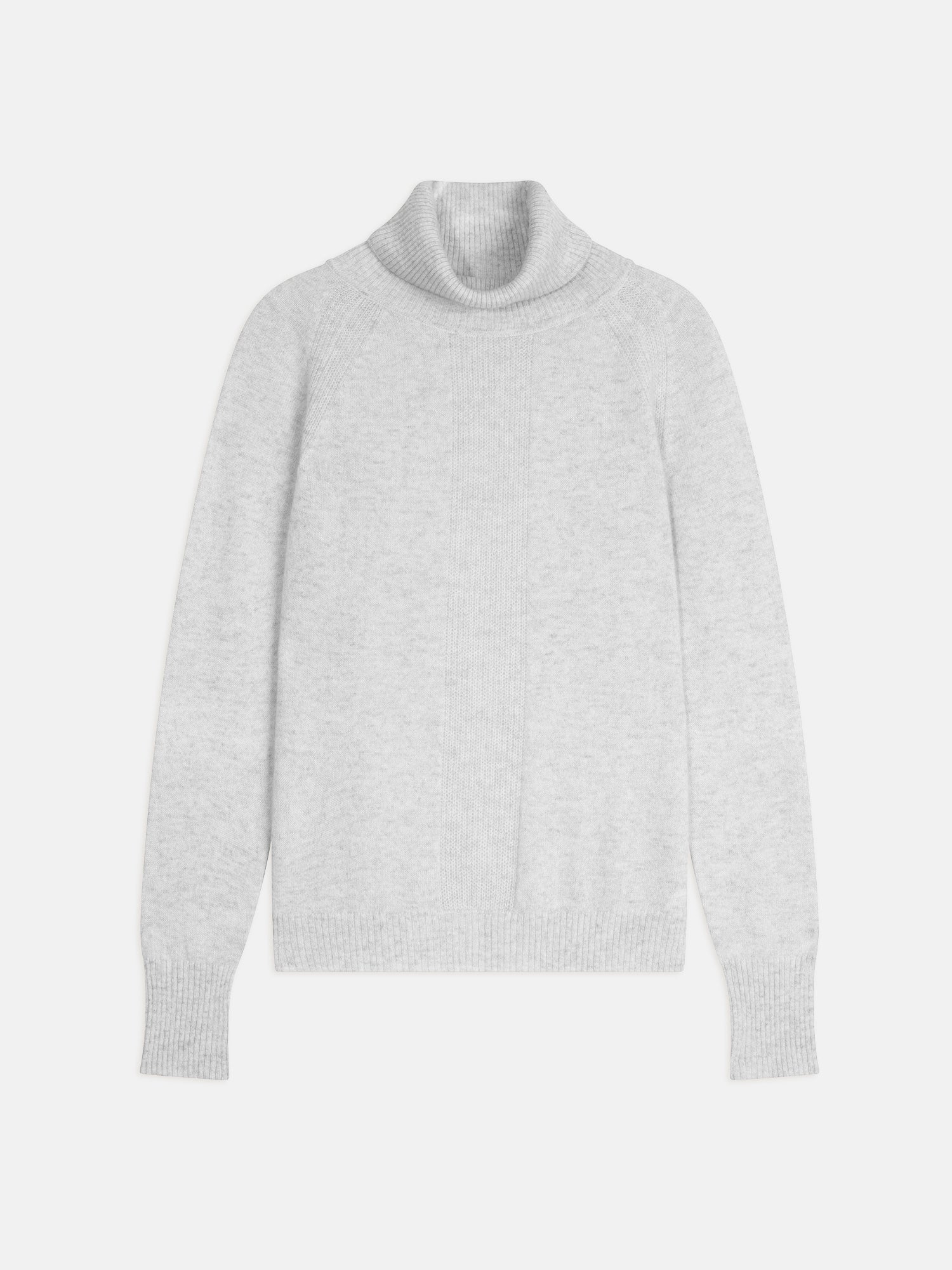 LILLY pull col roulé gris perle chiné