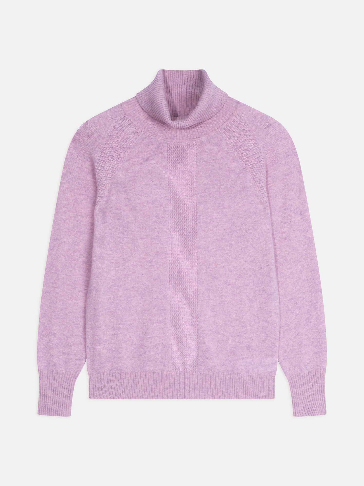 LILLY pull col roulé guimauve chiné