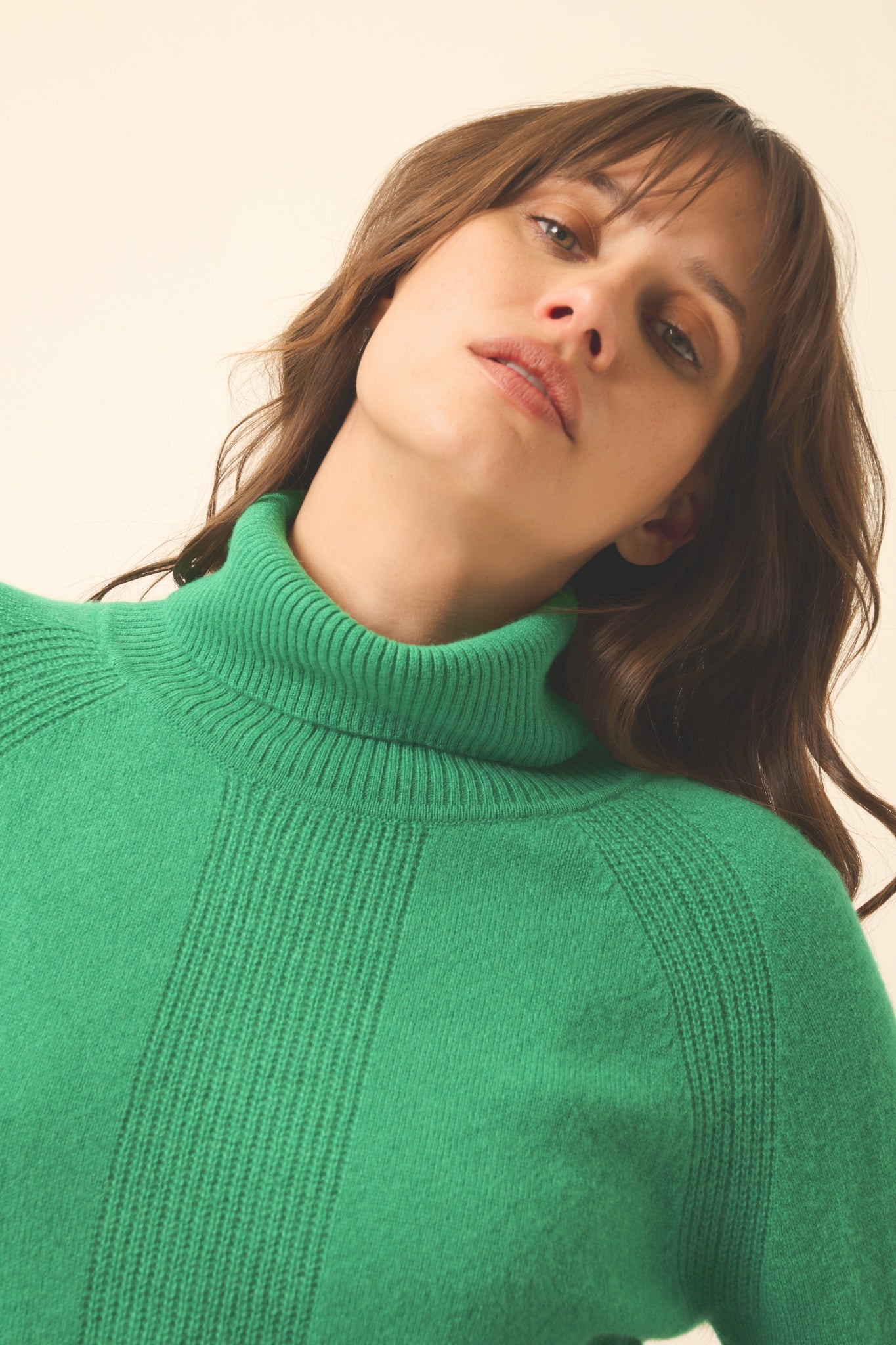 LILLY pull col roulé menthe