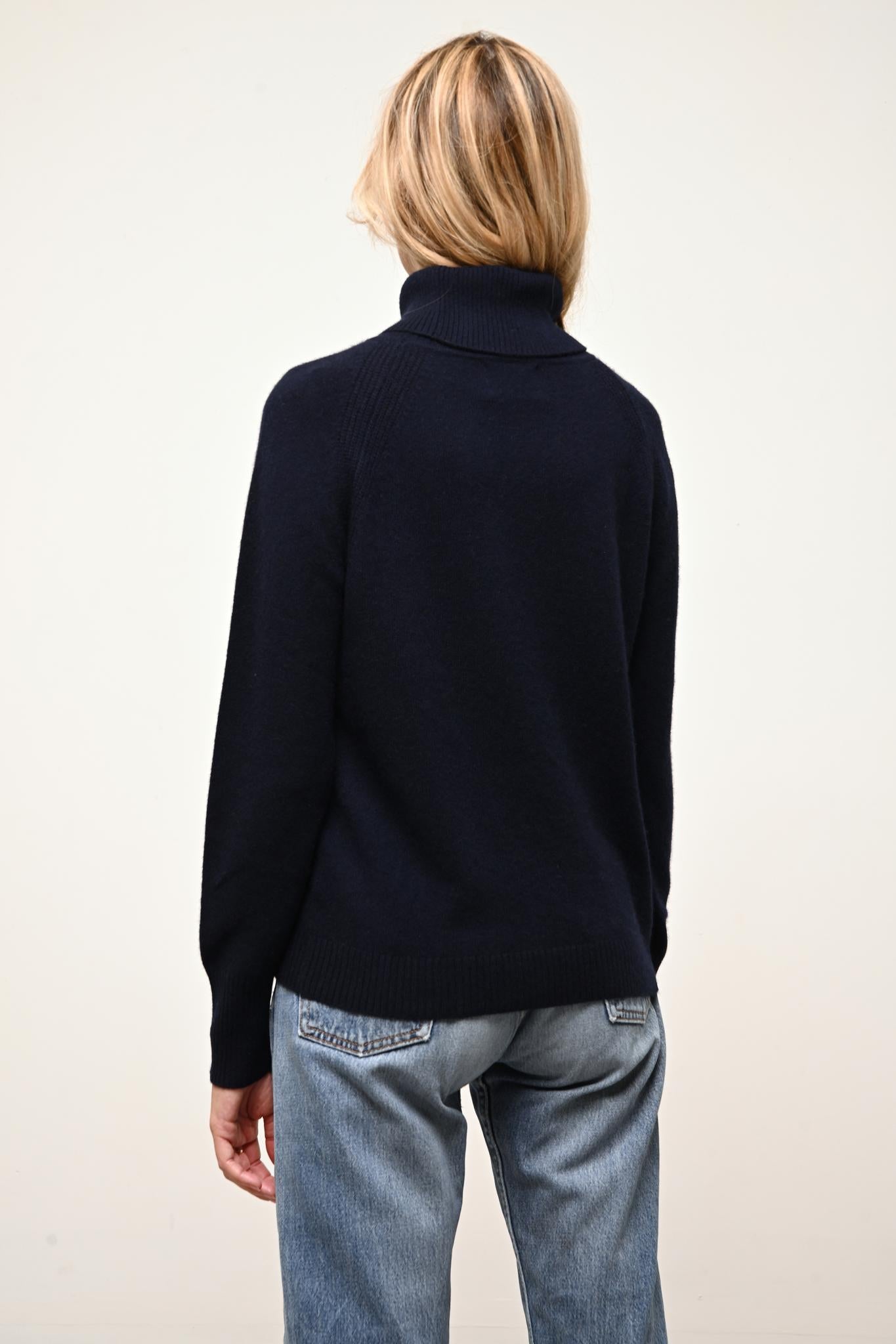 LILLY pull col roulé navy