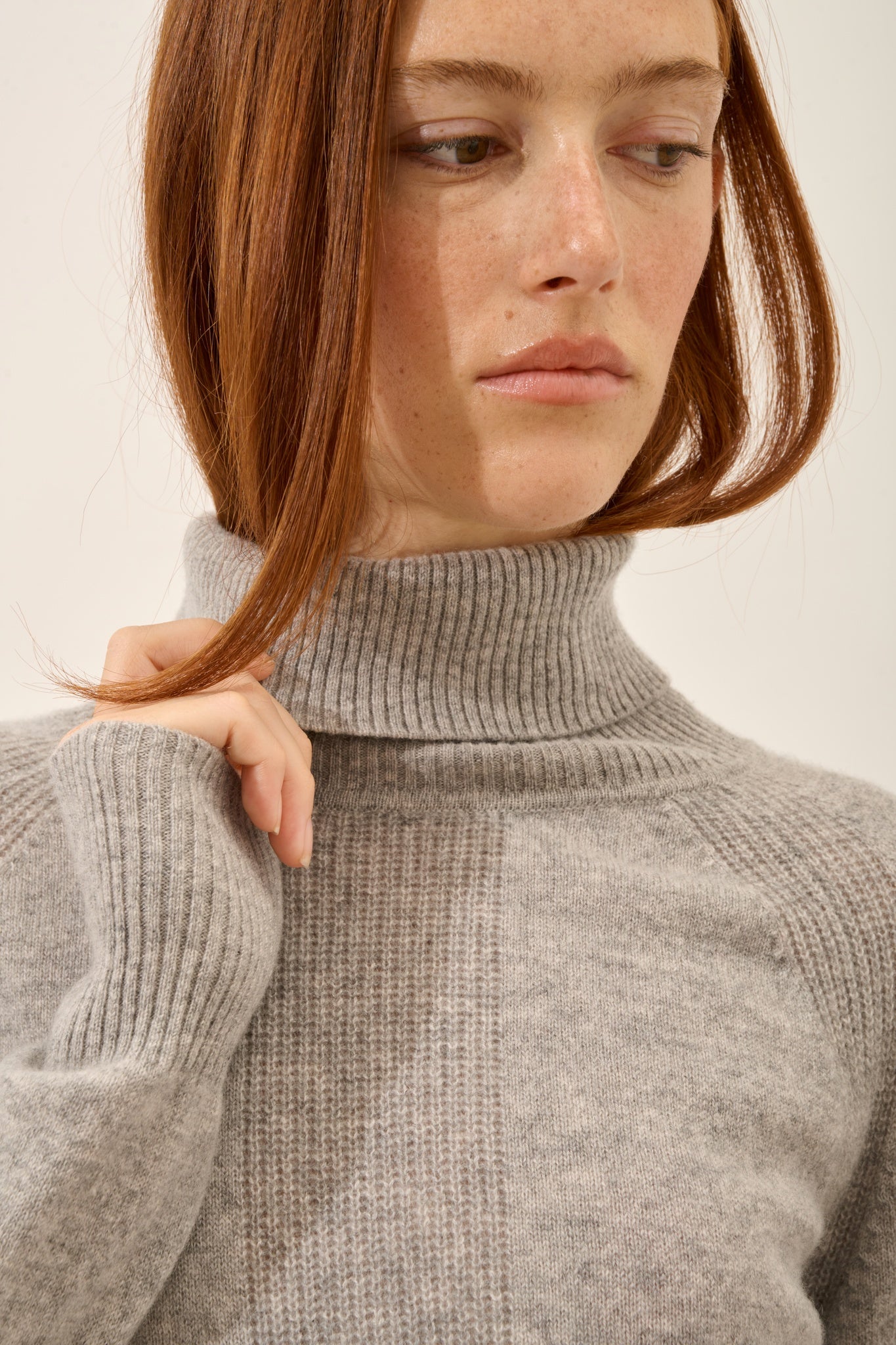 LILLY pull col roulé nuage chiné