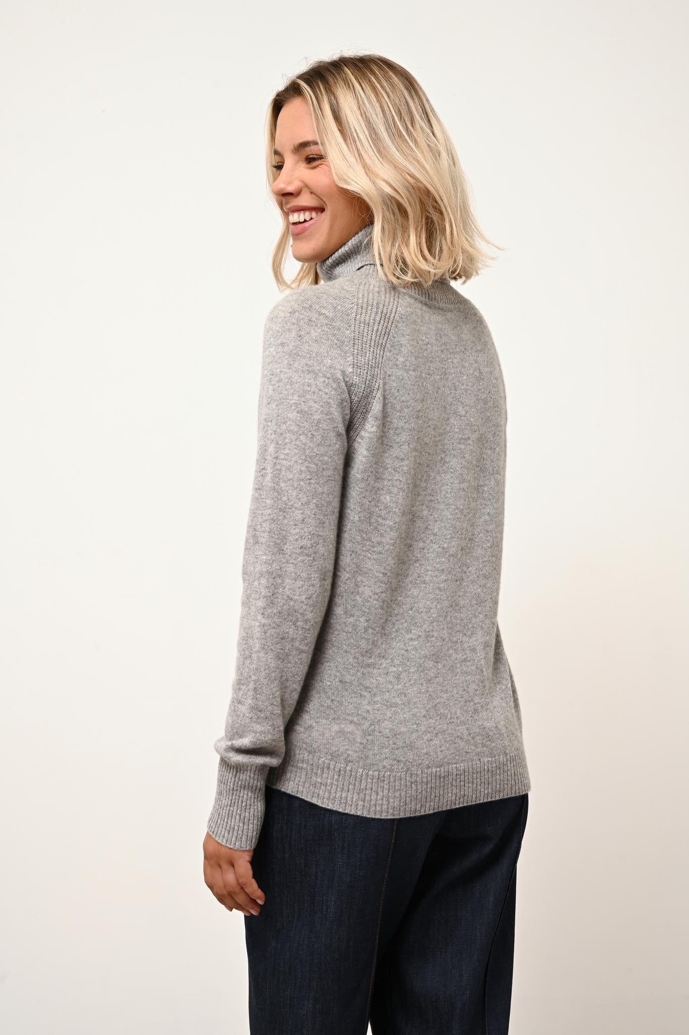 LILLY pull col roulé nuage chiné