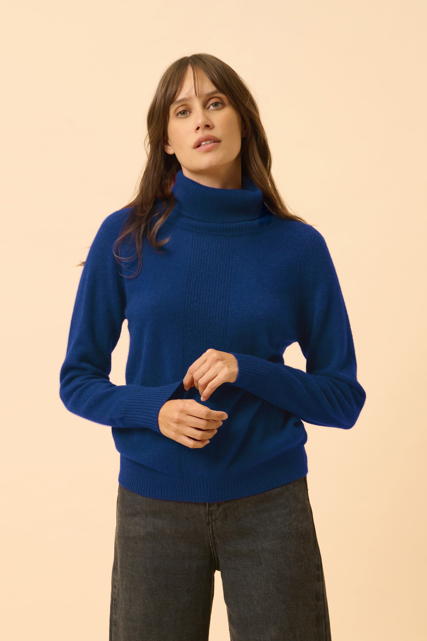 LILLY pull col roulé outremer