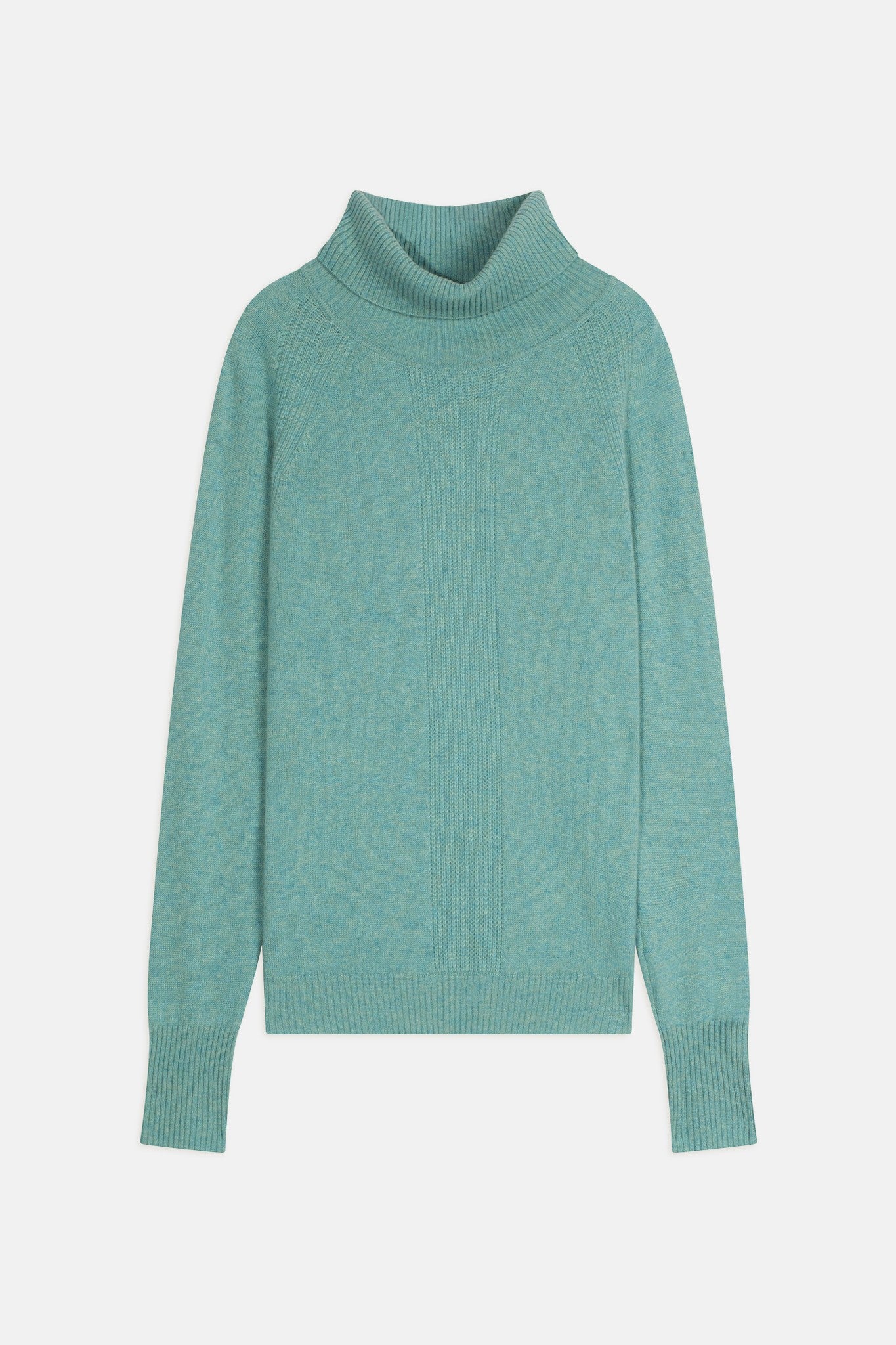 lilly pull col roulé vert chiné