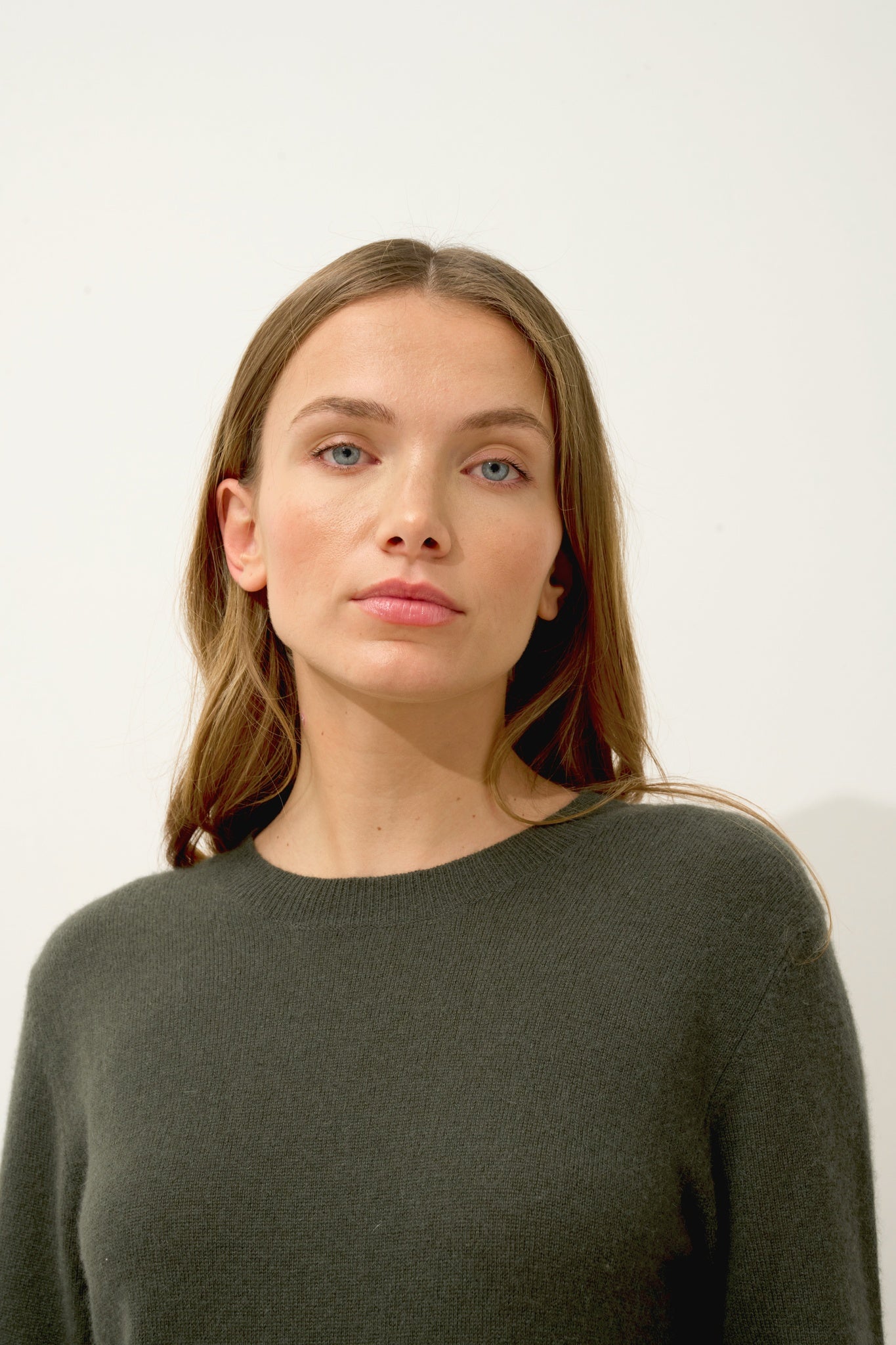 LINA robe col rond kaki