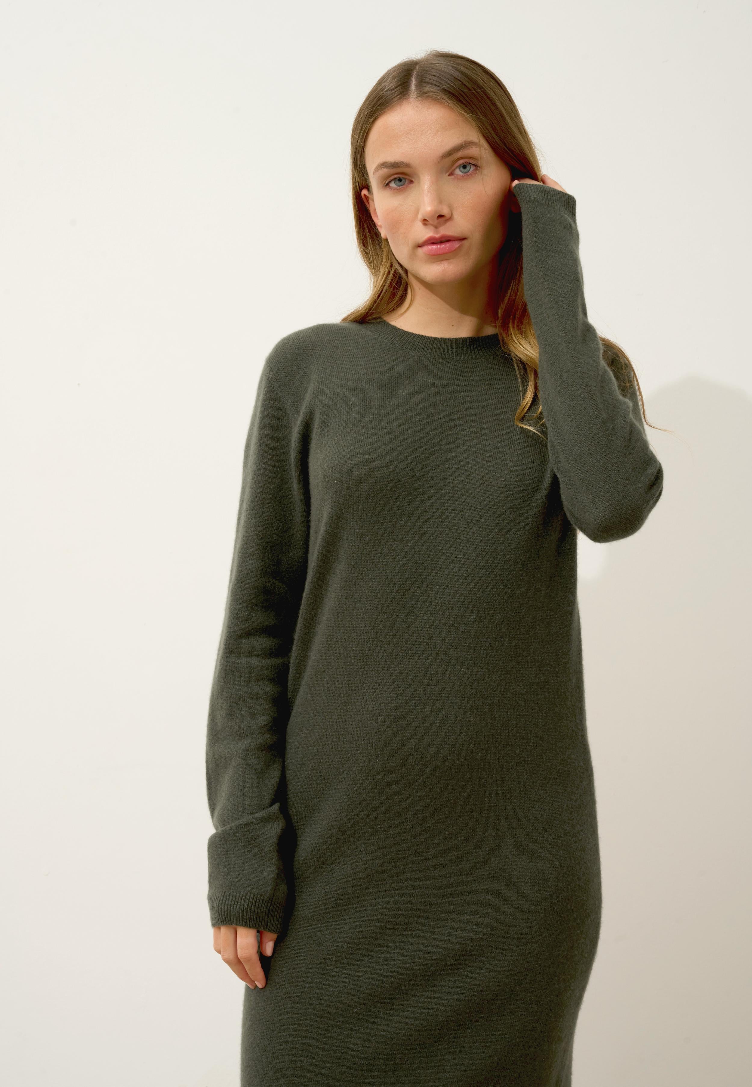 LINA robe col rond kaki