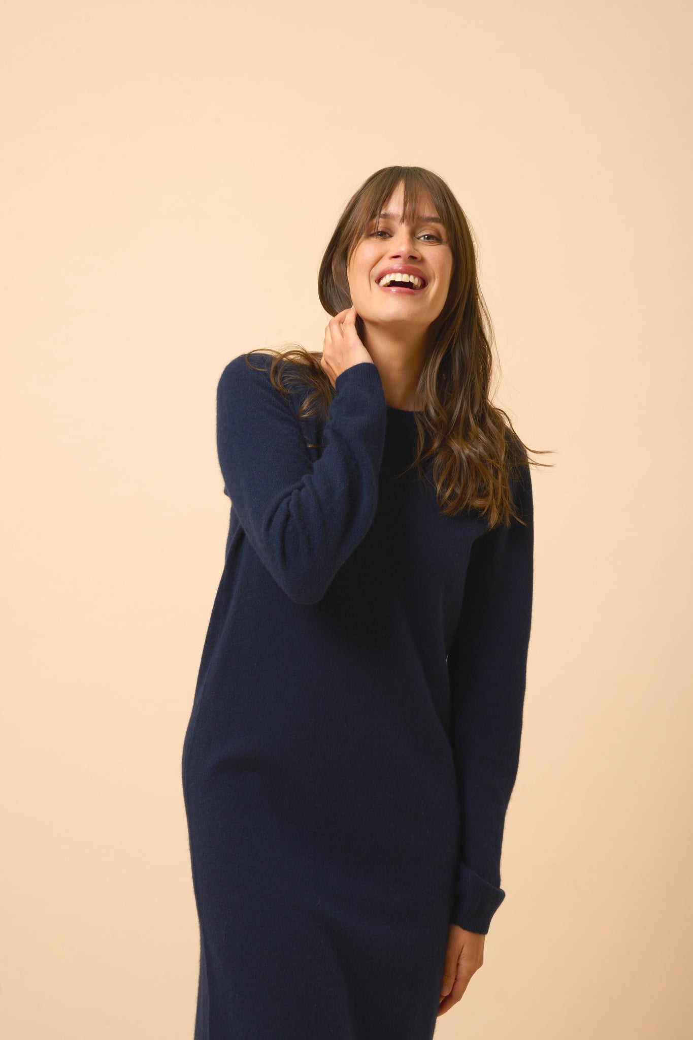 LINA robe col rond navy