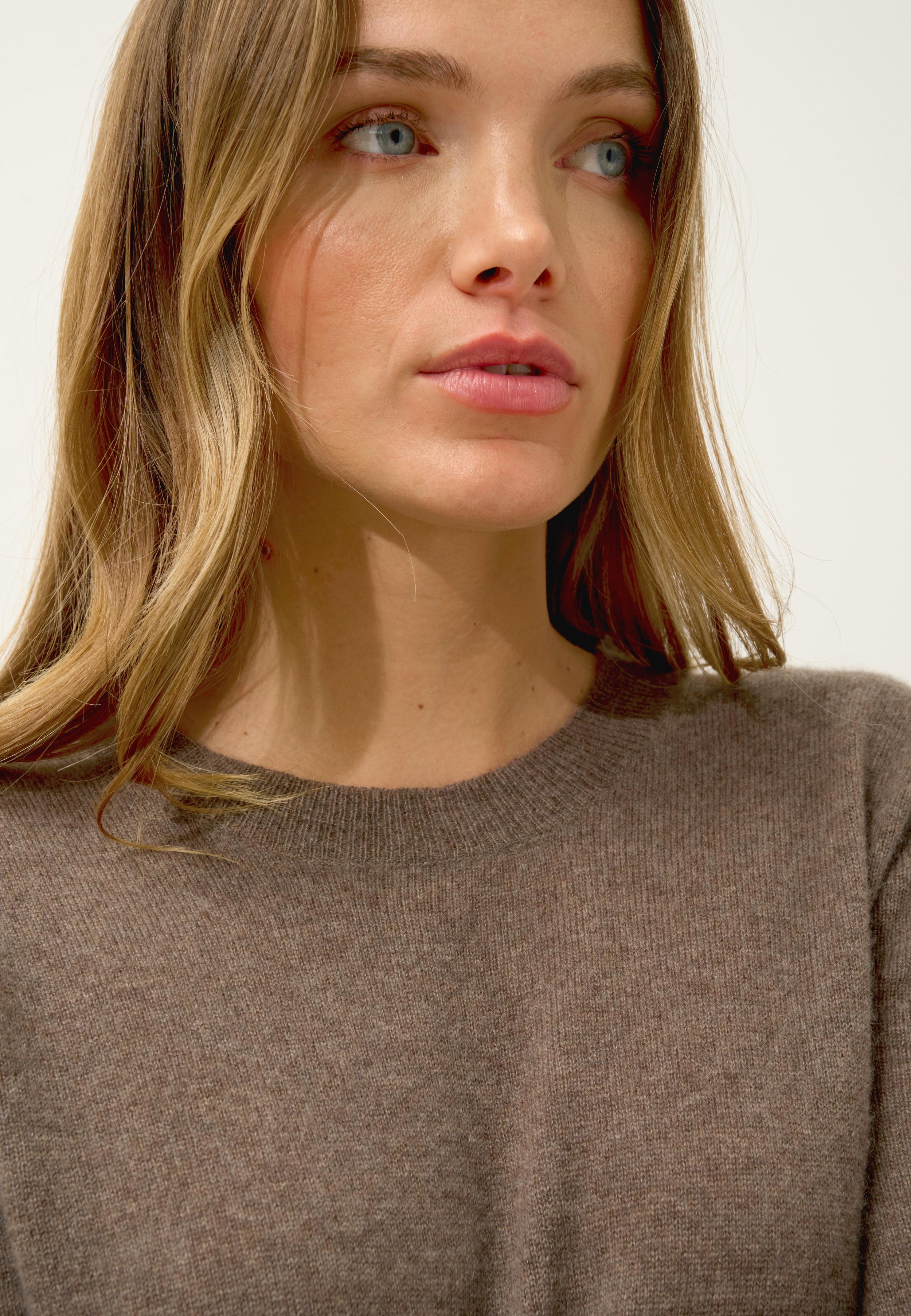 LINA taupe mottled round-neck dress