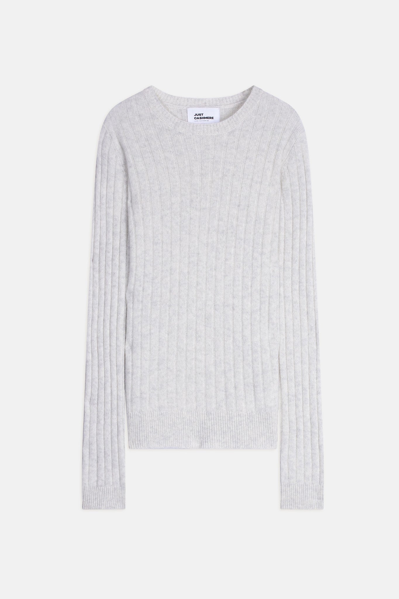 lorana pull col rond 4 fils gris perle chiné