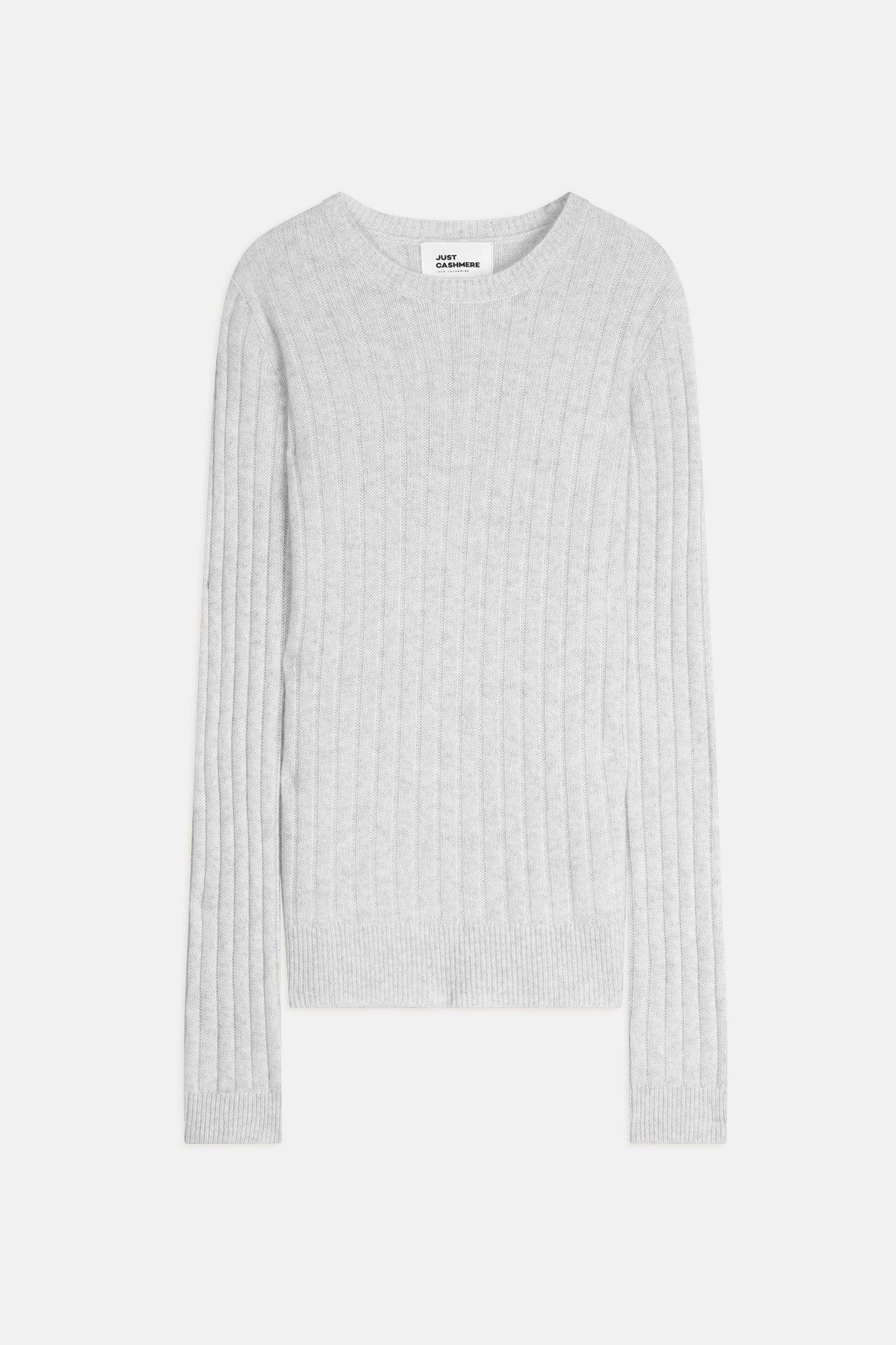 lorana pull col rond 4 fils gris perle chiné