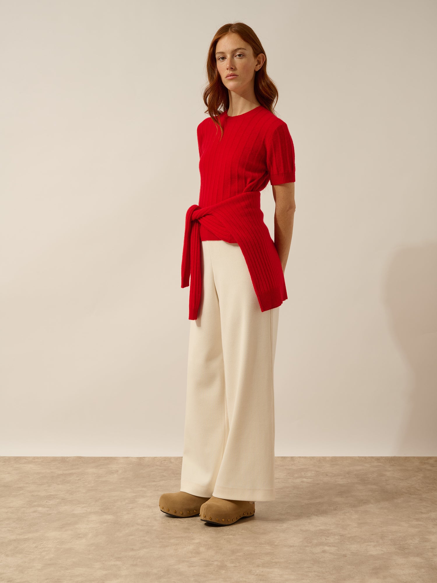 LOULIA t-shirt col rond rouge