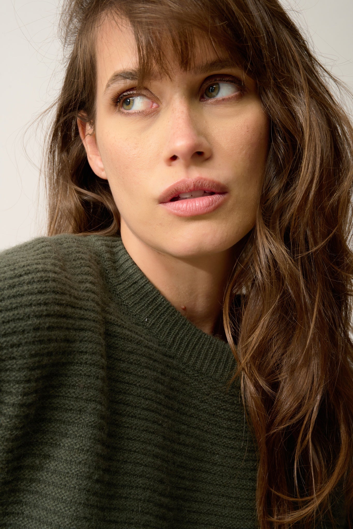 LOUNA pull col rond kaki