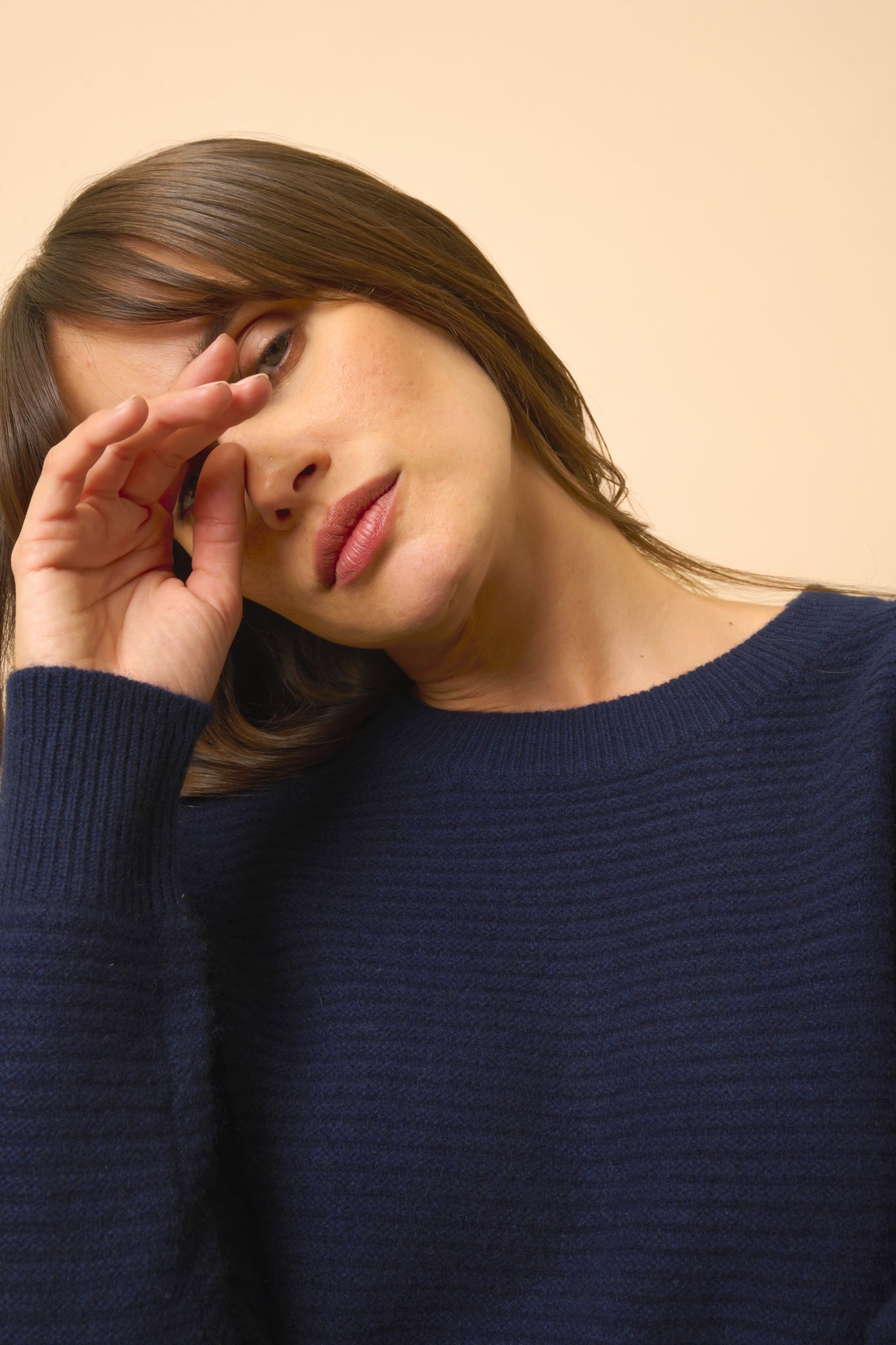 LOUNA pull col rond navy