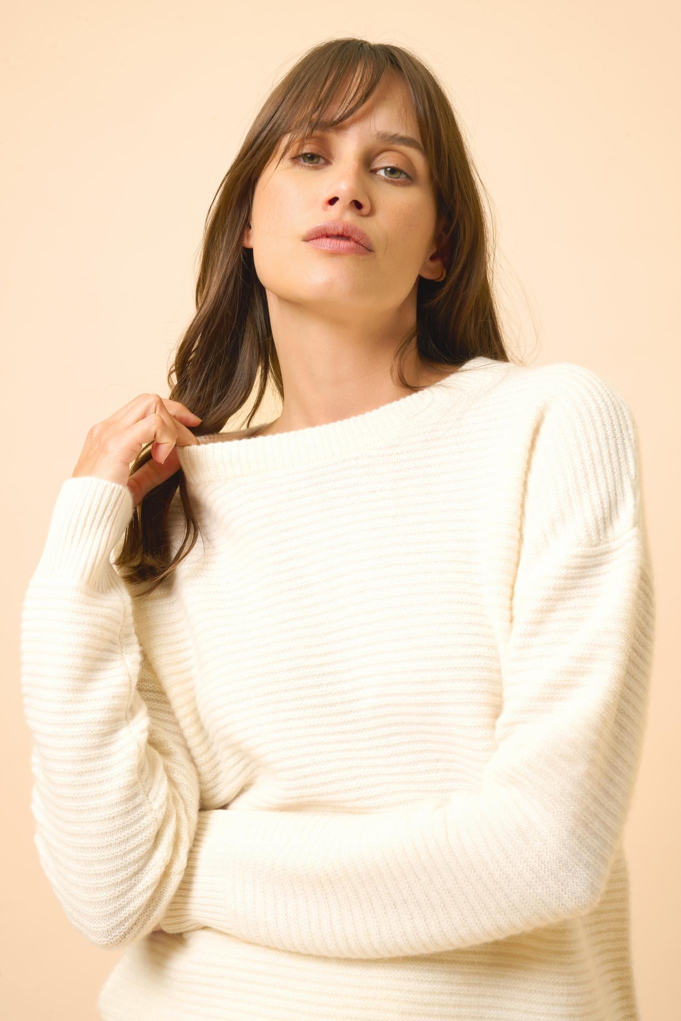LOUNA pull col rond neige