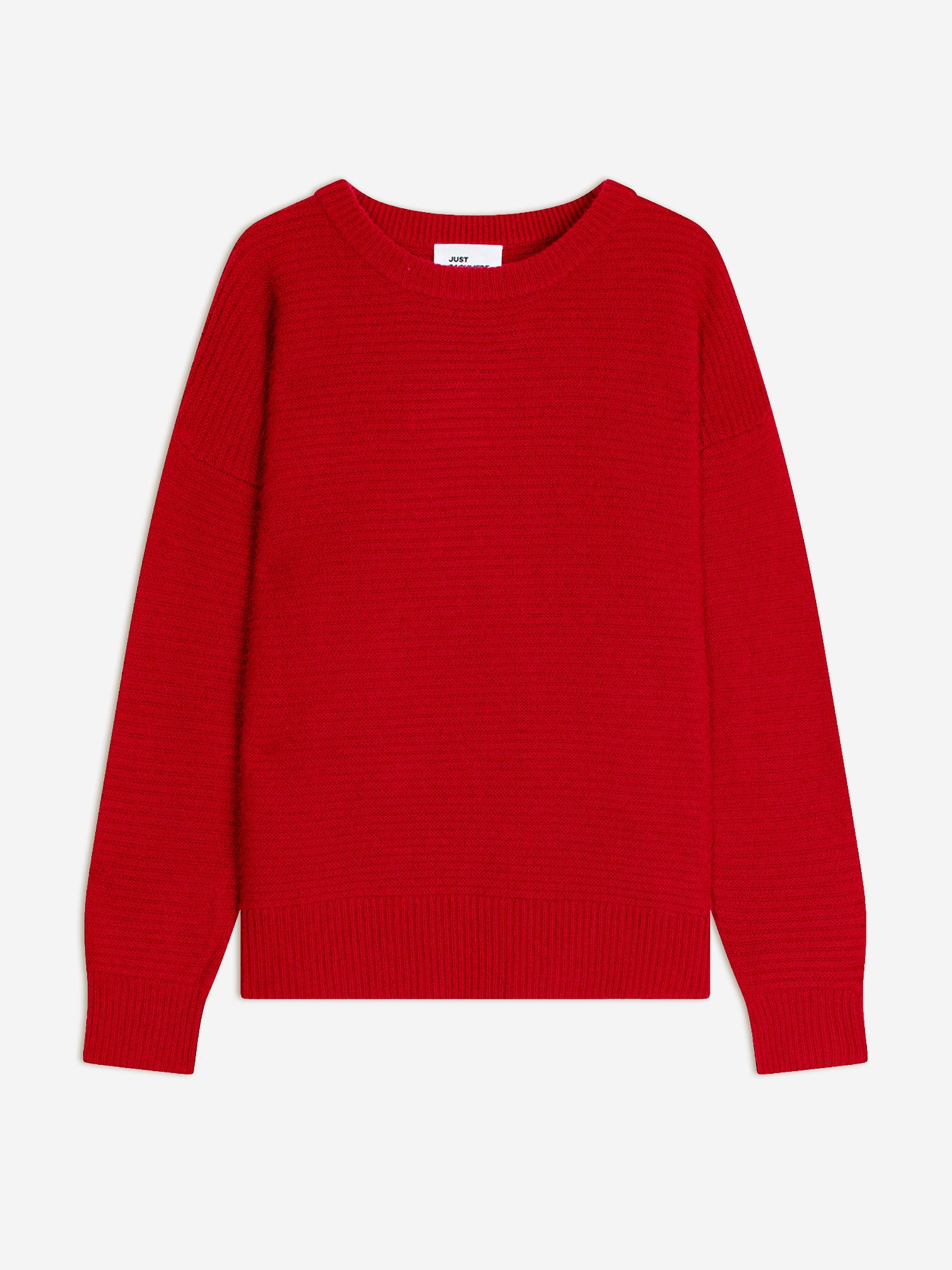 LOUNA pull col rond rouge