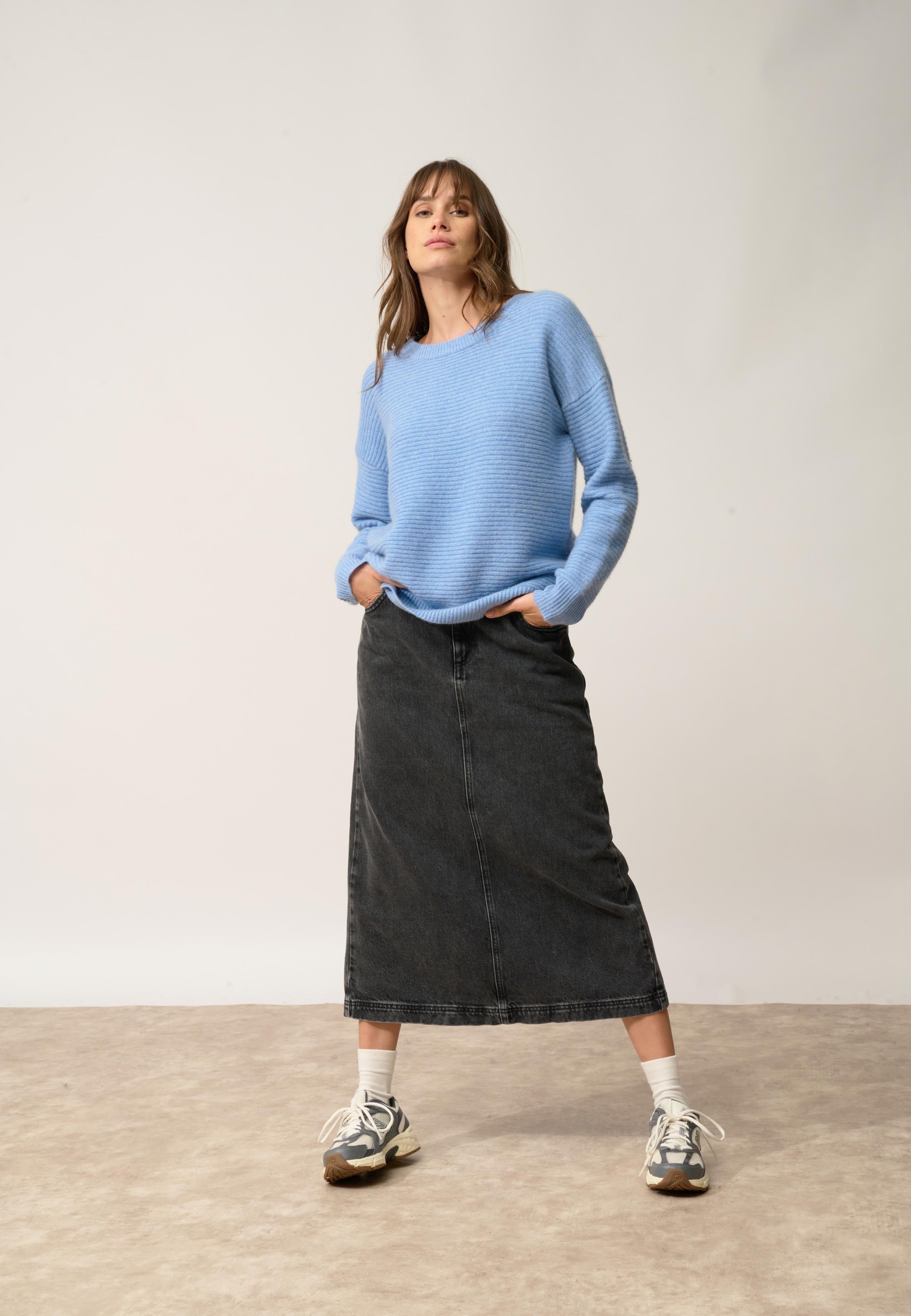 LOUNA pull col rond sky