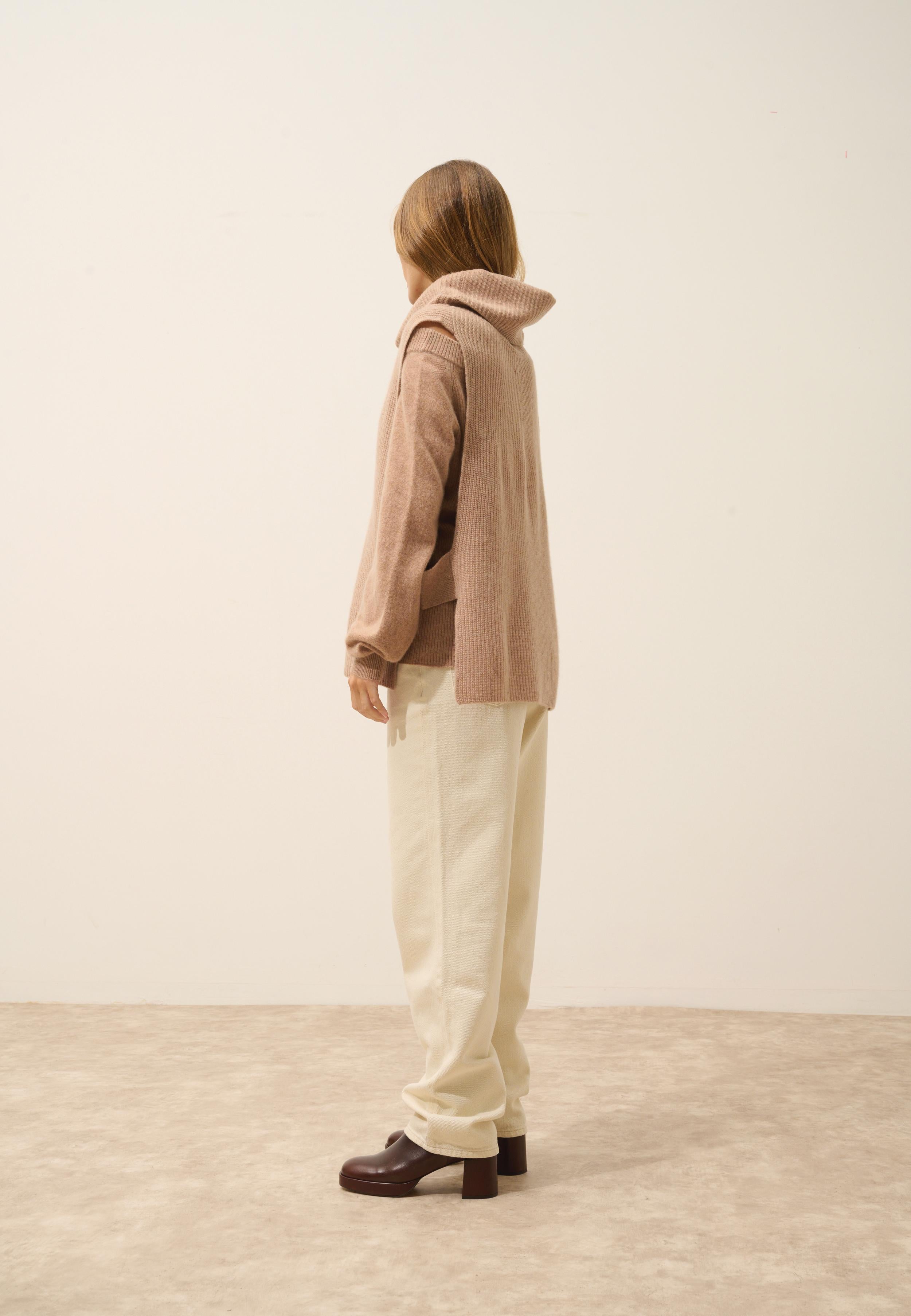 LOU cape col roulé camel chiné