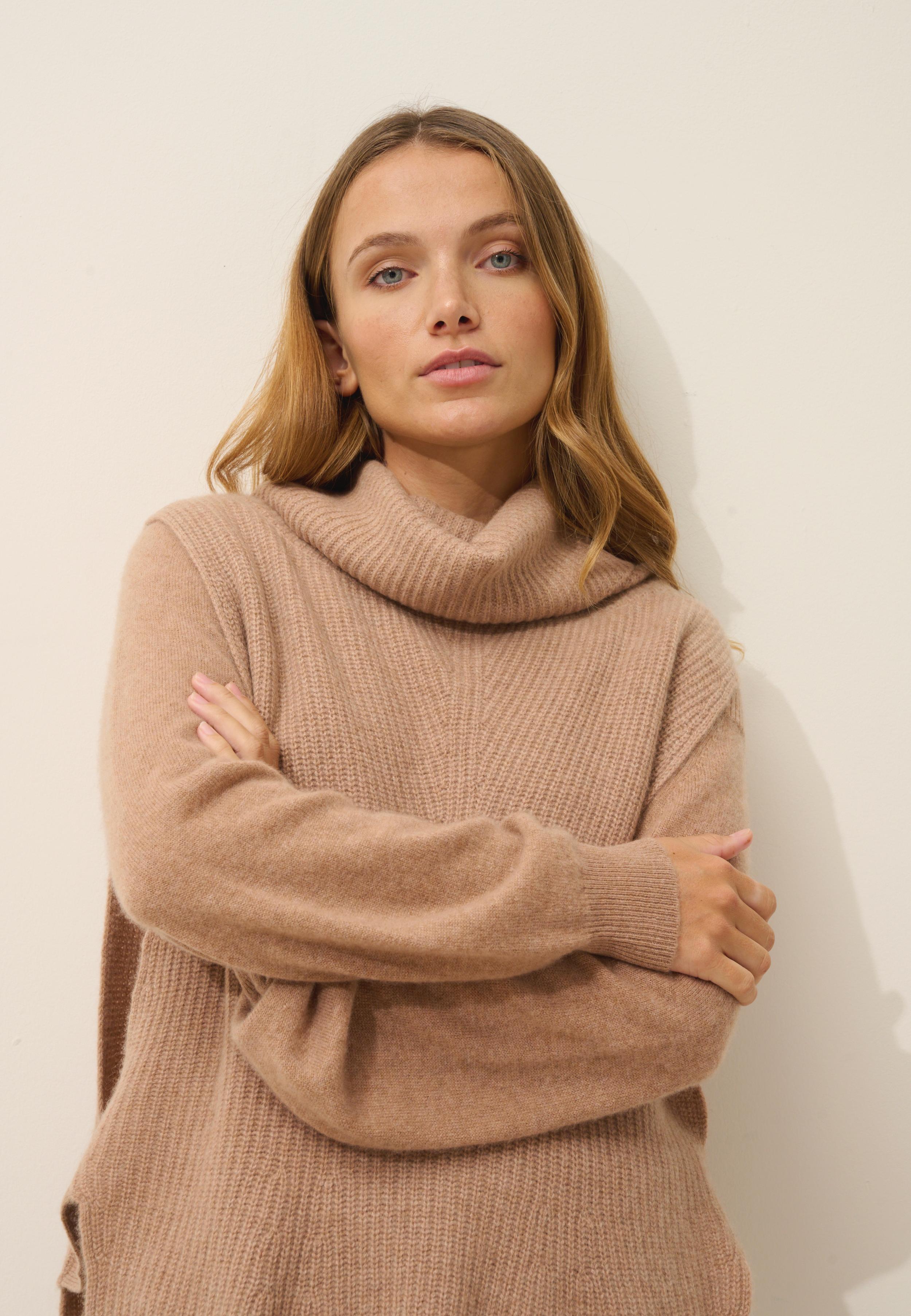 LOU cape col roulé camel chiné