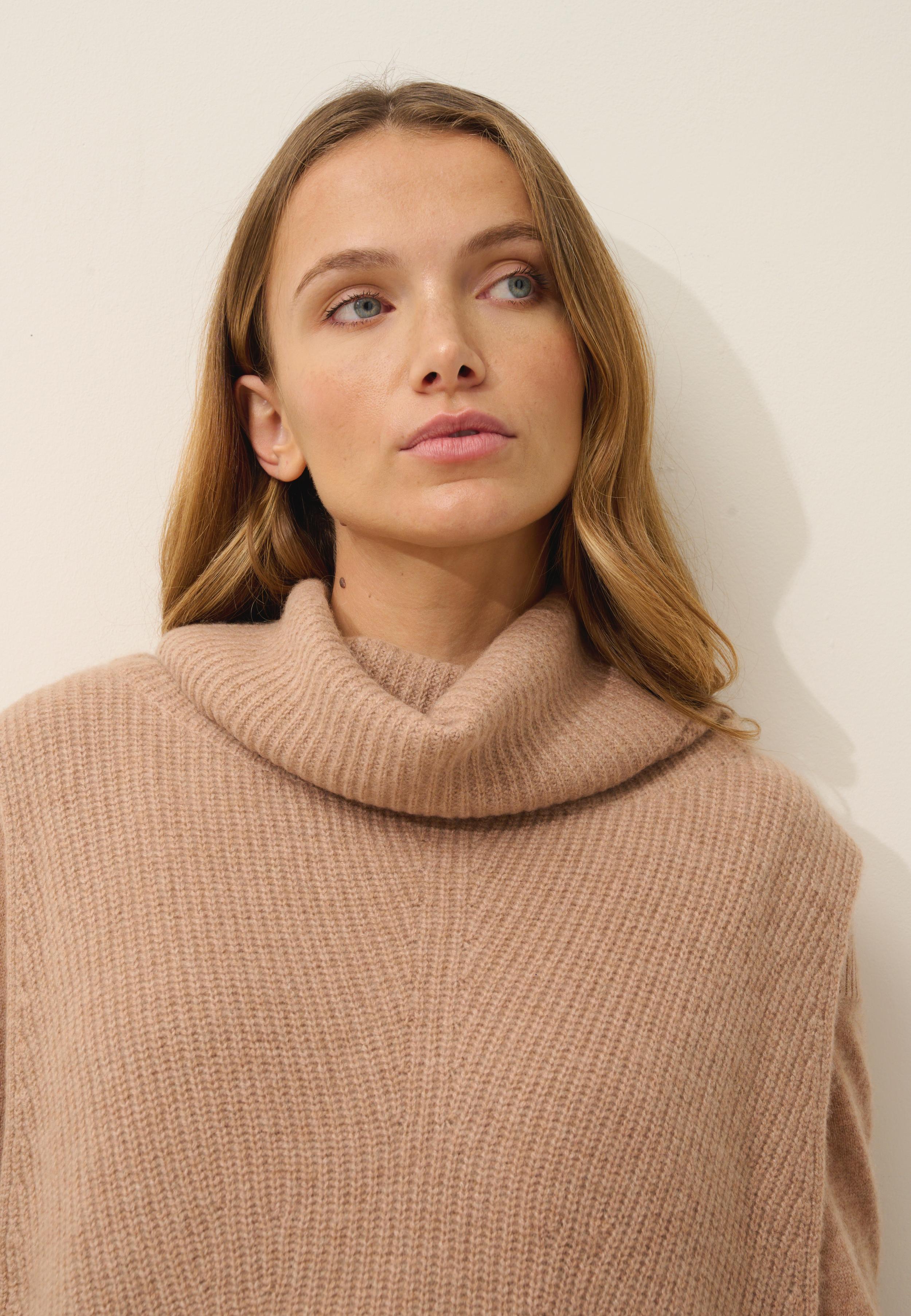 LOU cape col roulé camel chiné