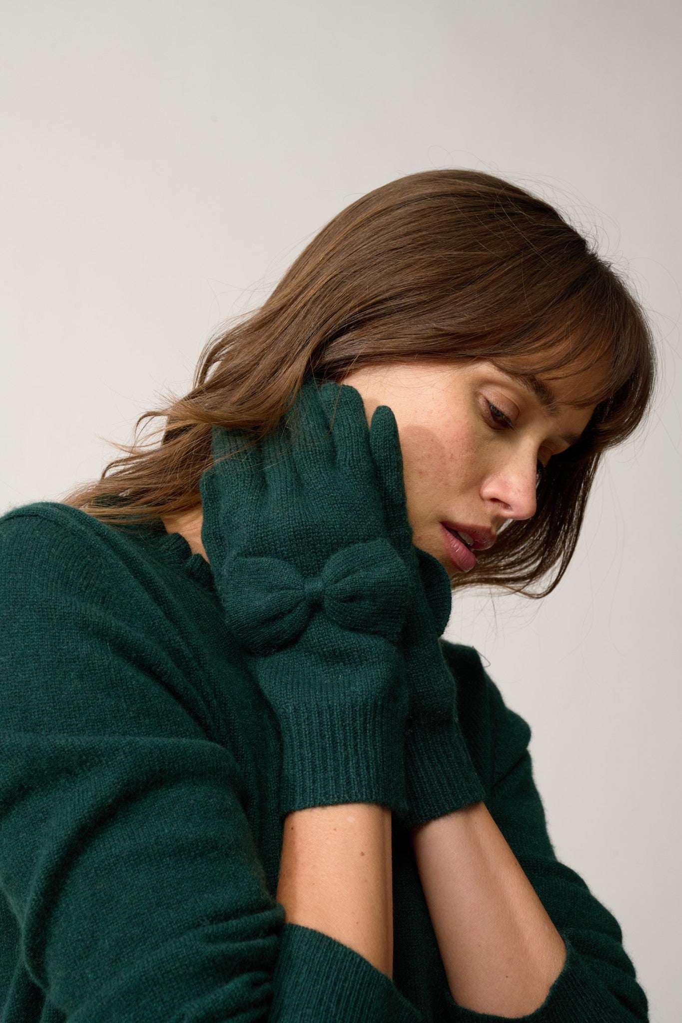 lucy gants 4 fils cyprès 100% cachemire