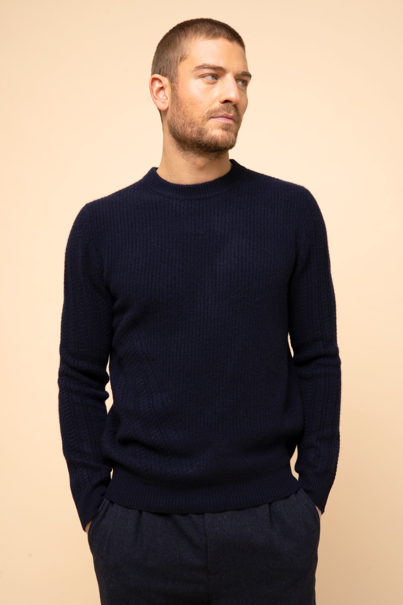 LUKKA pull col rond navy