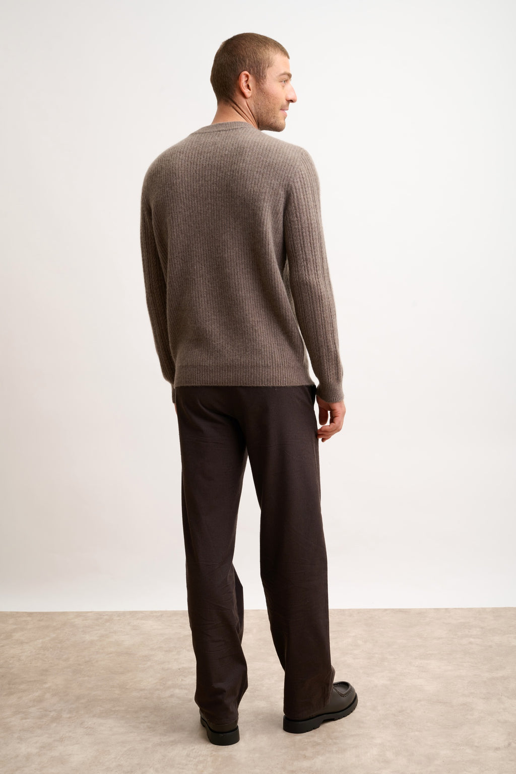 LUKKA pull col rond taupe chiné