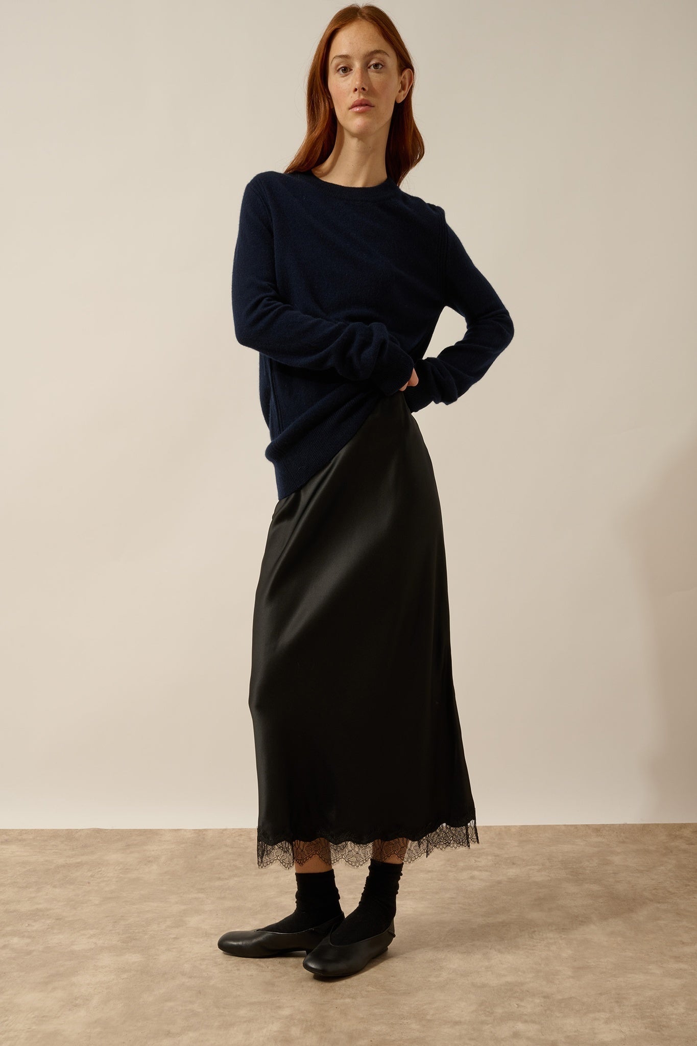 LUNERA pull col rond navy