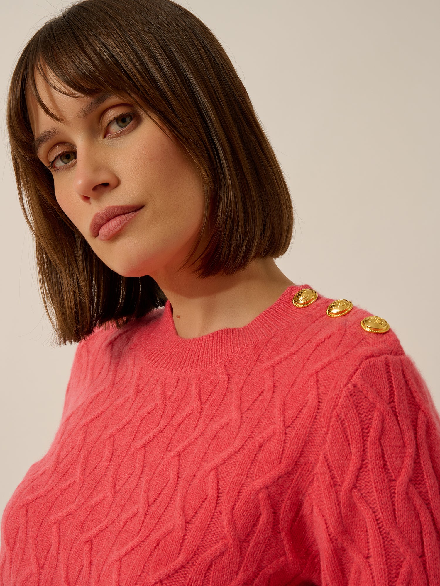 LYND pull col rond corail