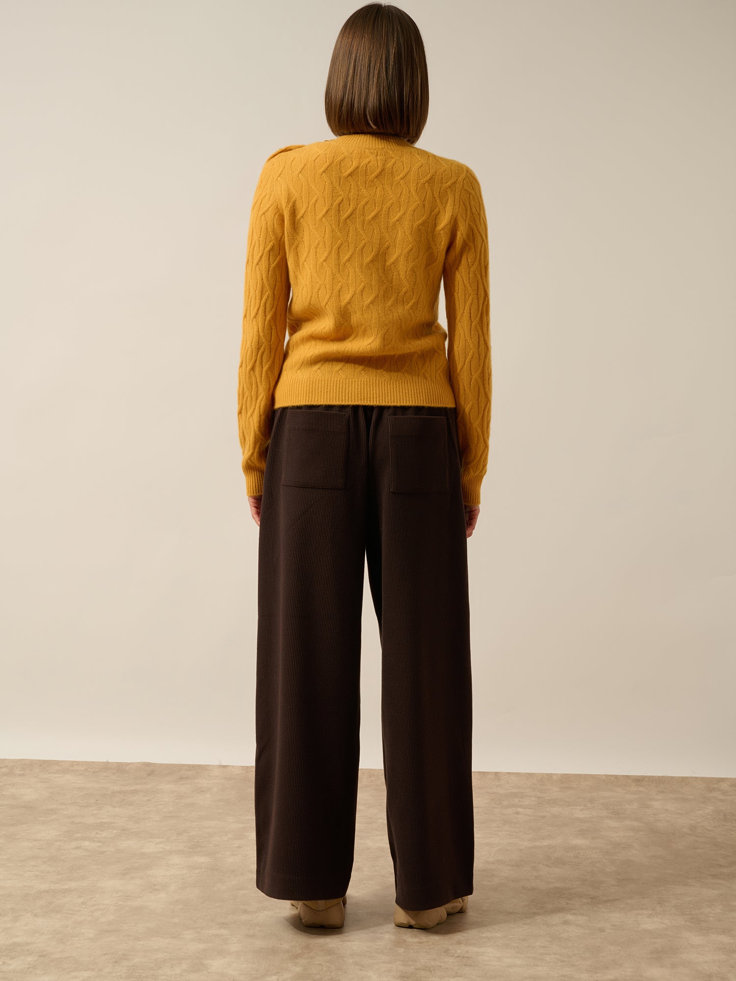 LYND pull col rond curcuma