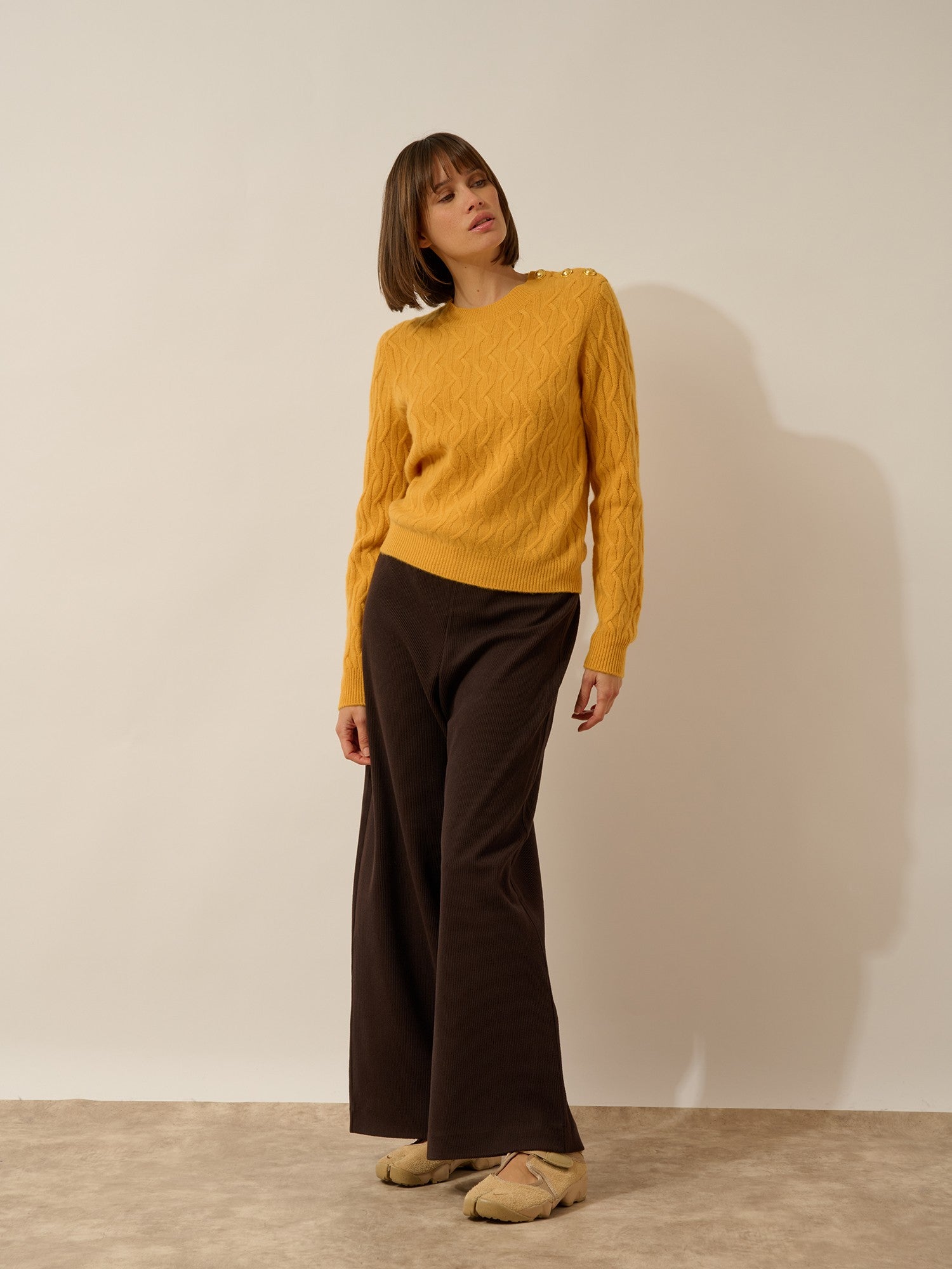 lynd pull col rond curcuma