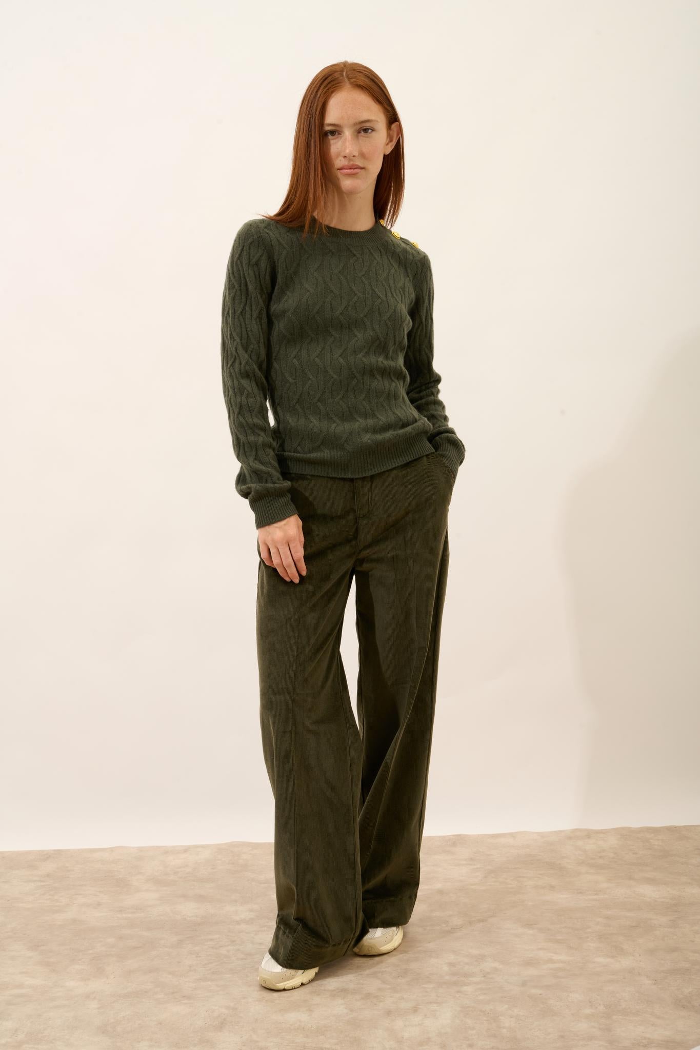 LYND pull col rond kaki