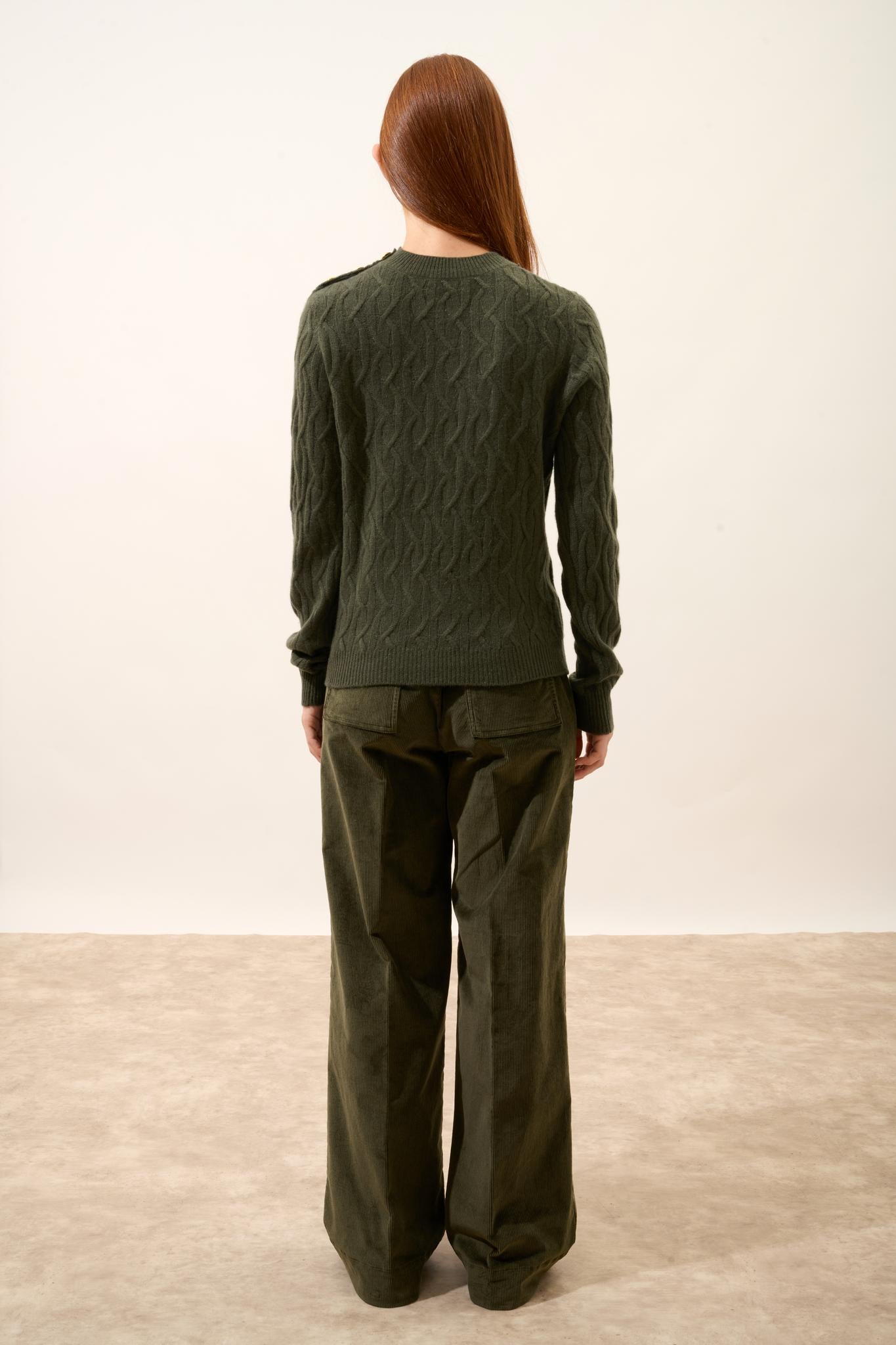 LYND pull col rond kaki