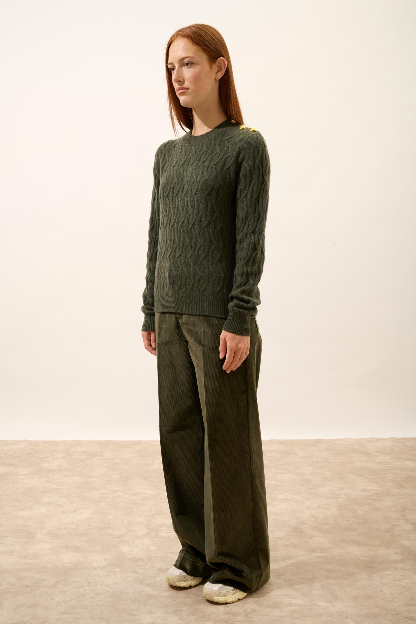 LYND pull col rond kaki