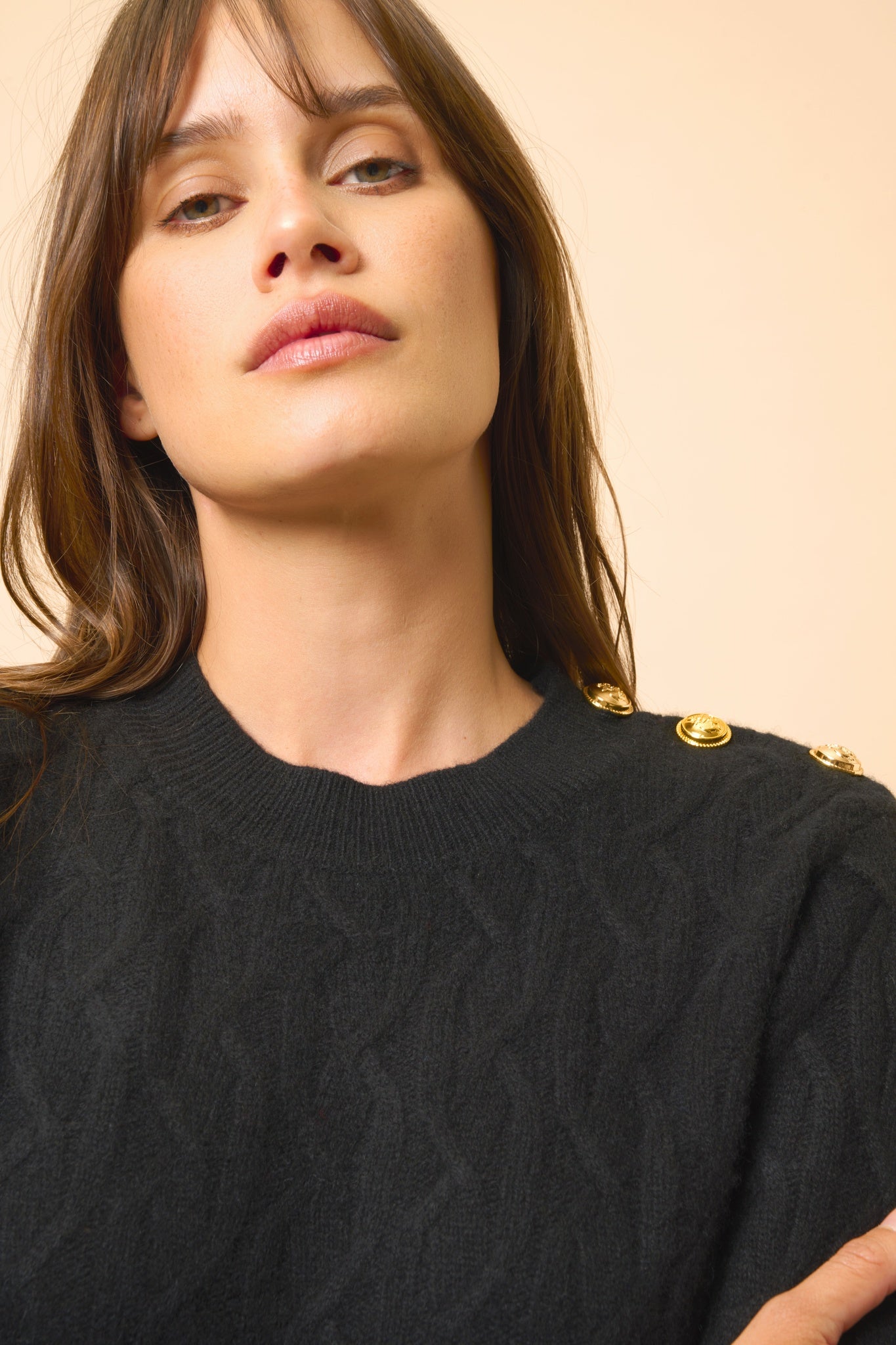 LYND pull col rond noir