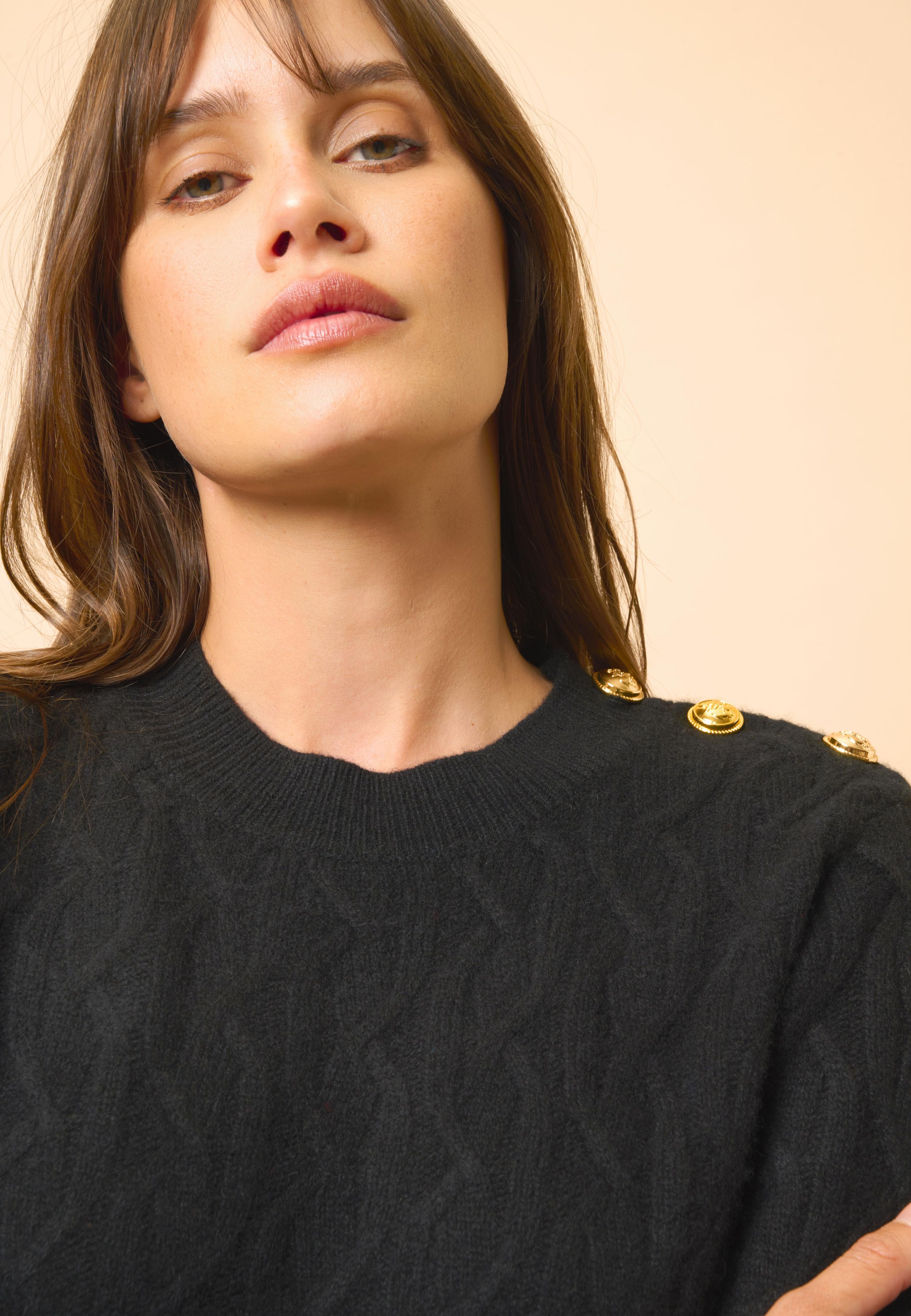 LYND pull col rond noir