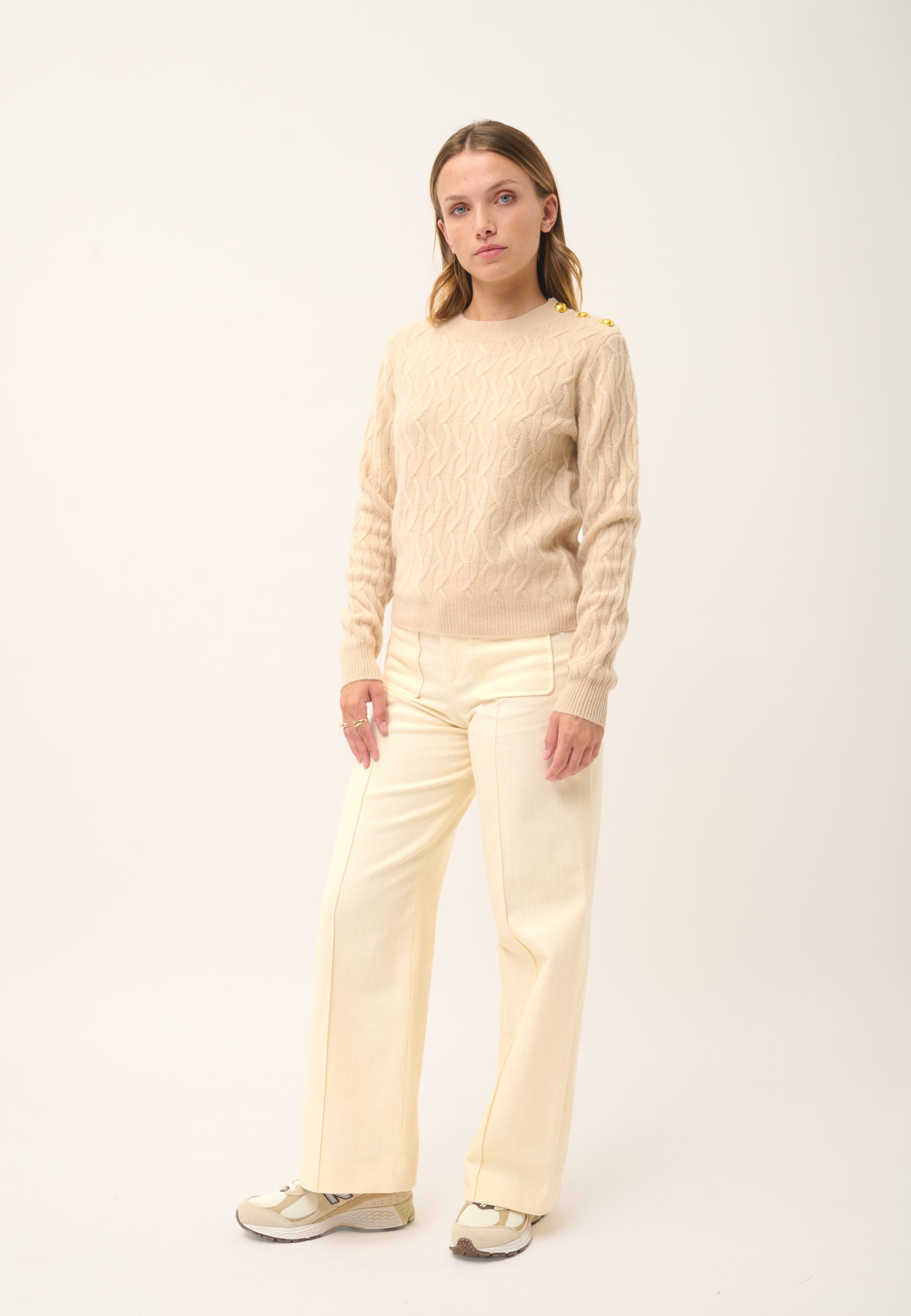 LYND pull col rond sable