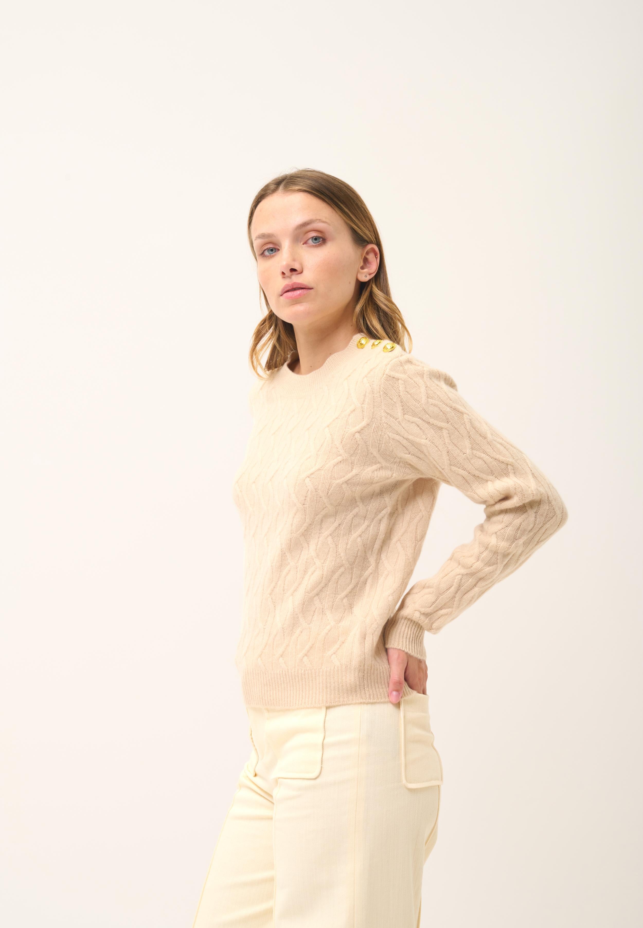 LYND pull col rond sable