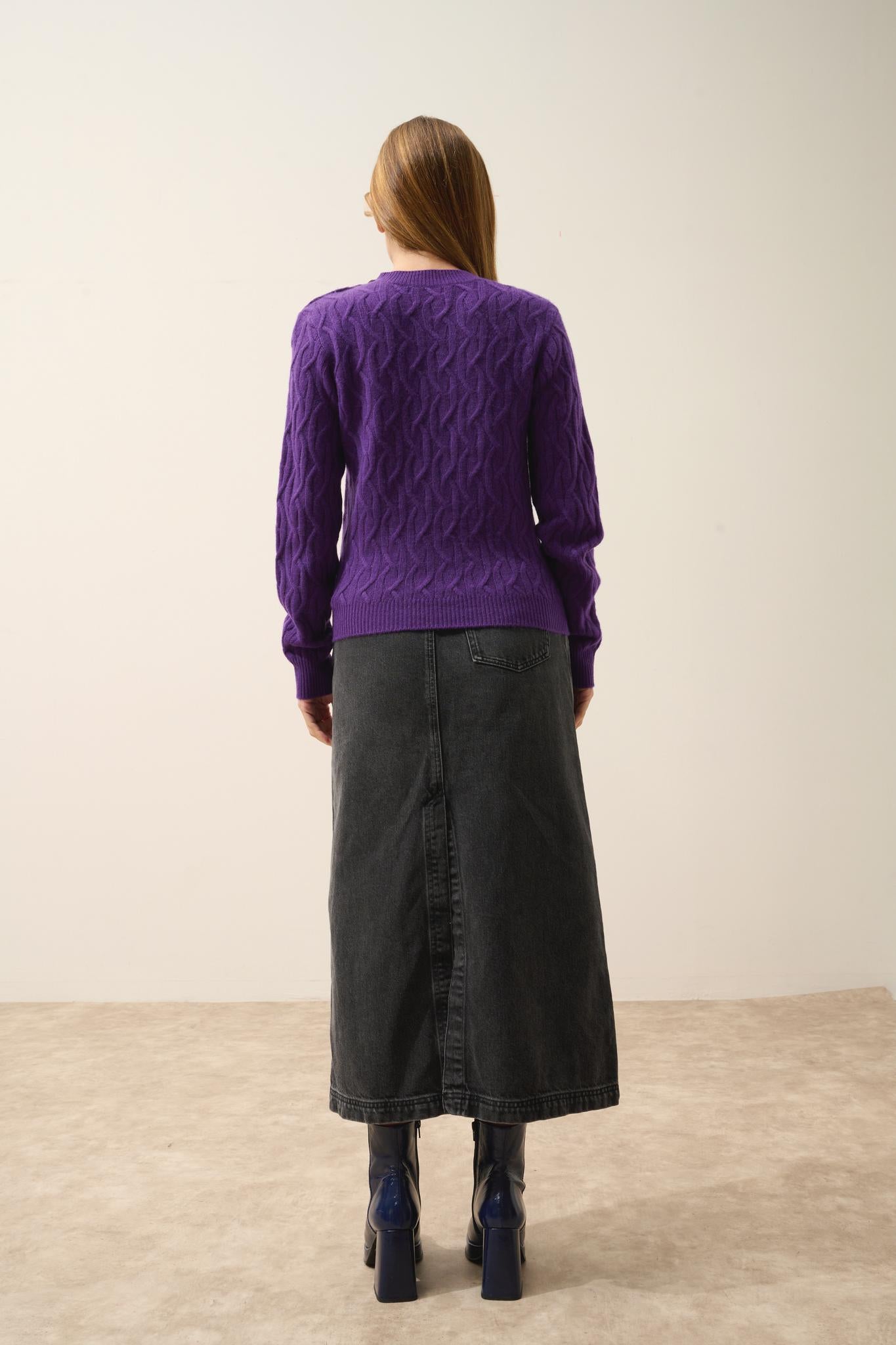 LYND pull col rond violette