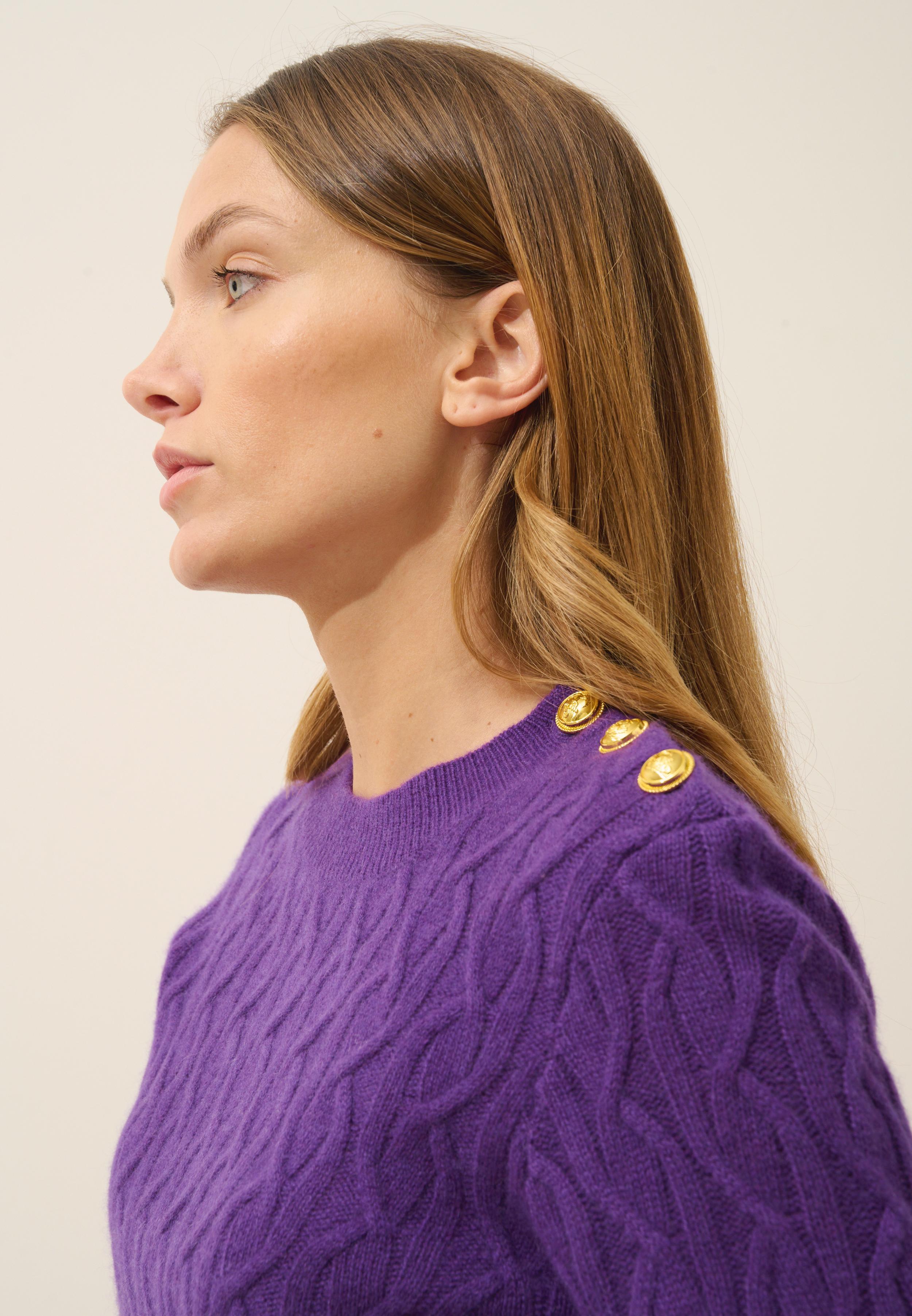 LYND pull col rond violette
